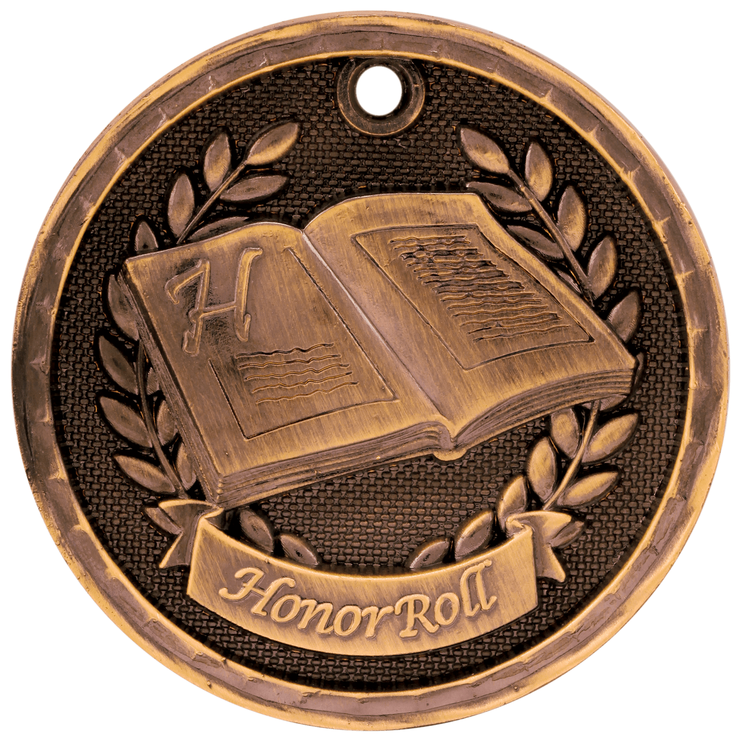 Antique Bronze 3D Honor Roll Medal - 2"