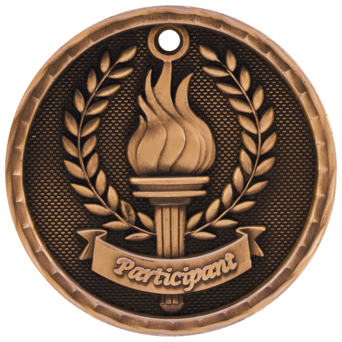 Antique Bronze 3D Participant Medal - 2"