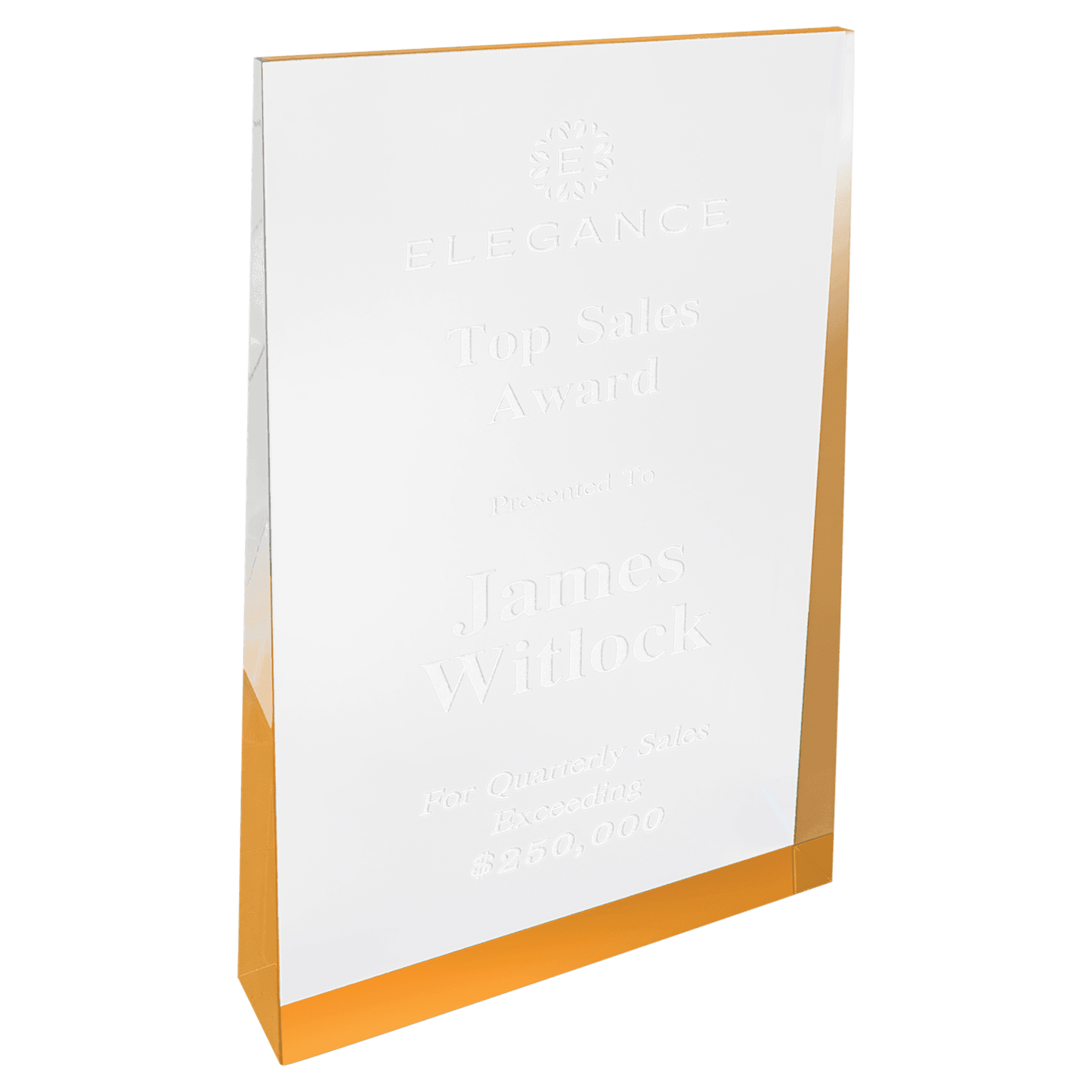 5" x 8" Gold Acrylic Wedge