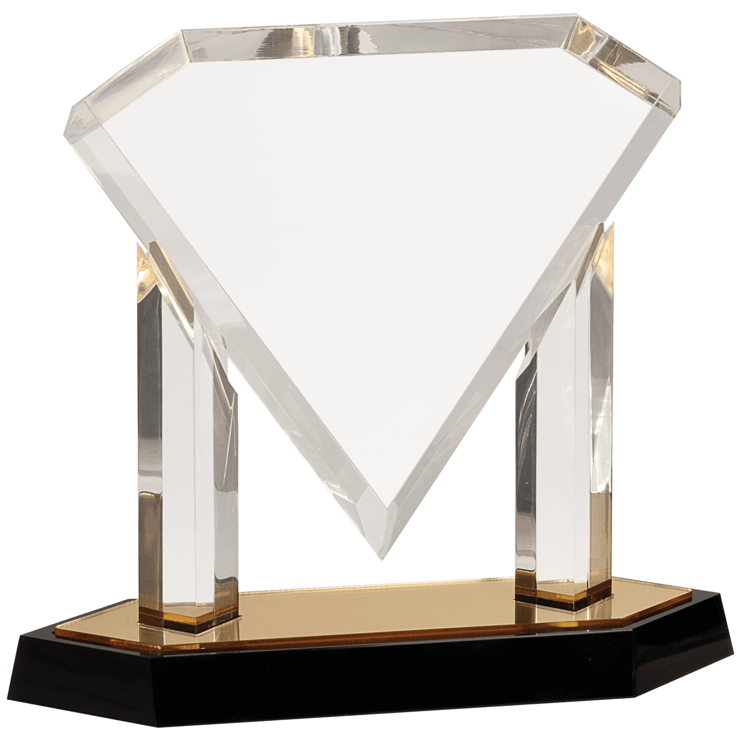 Gold Floating Diamond Acrylic - 9 1/2"
