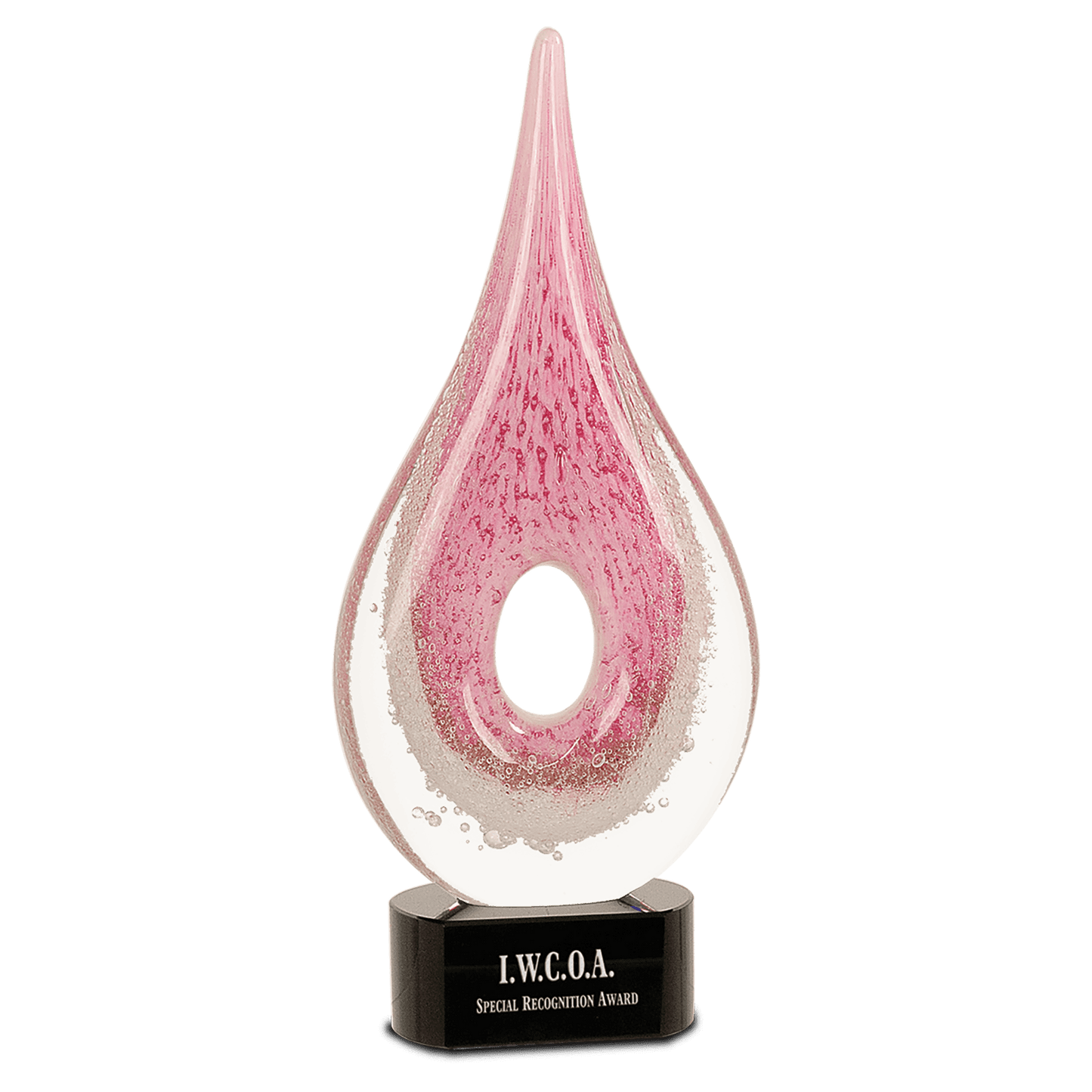 Pink Round Window Raindrop Art Glass - 12"