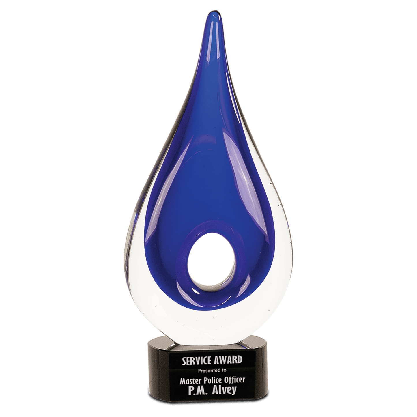 Blue Round Window Raindrop Art Glass - 11 1/4"