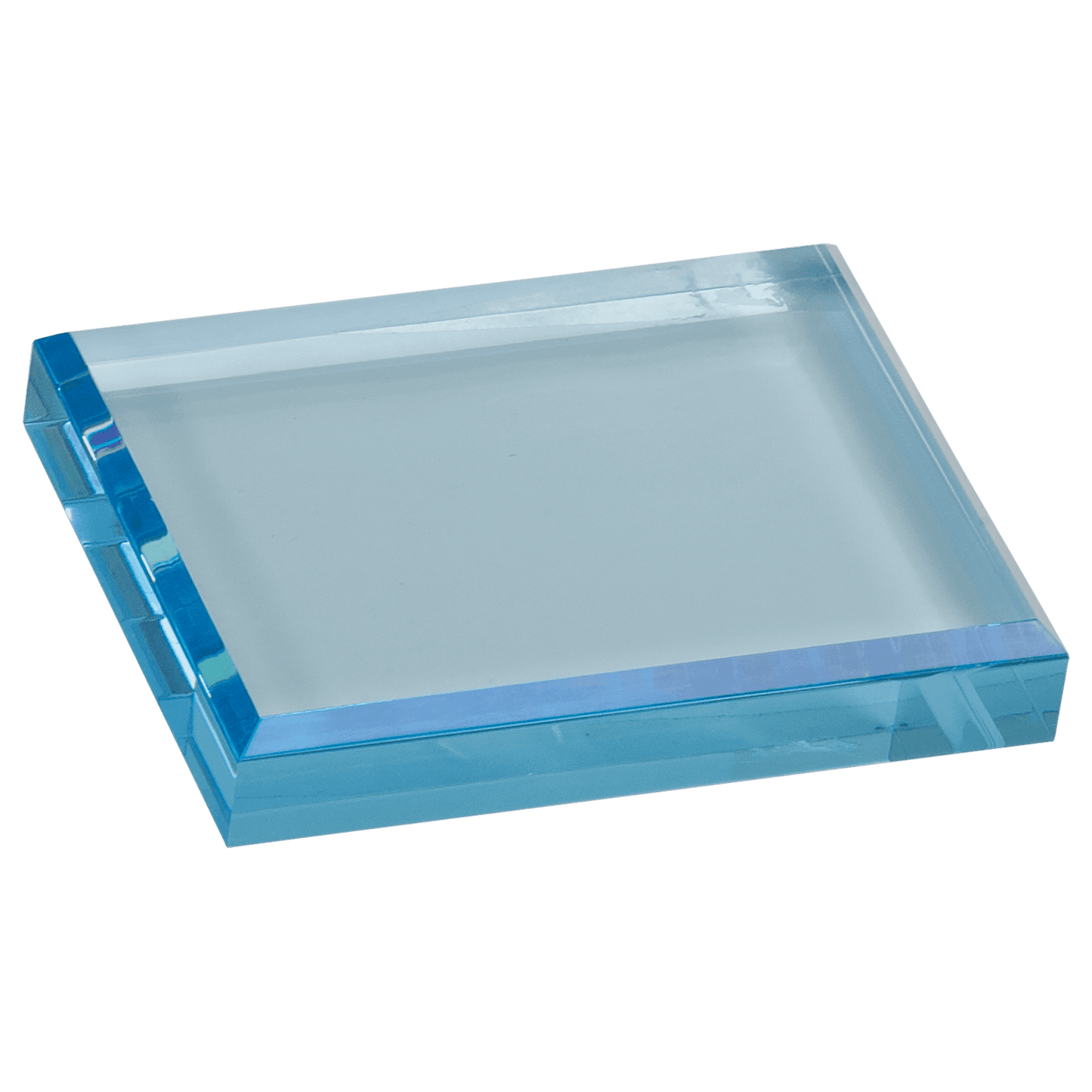 Blue Acrylic Paperweight - 4 1/2" x 3 1/2"