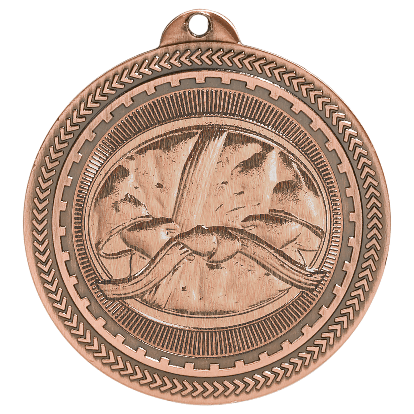 Antique Bronze Martial Arts Engravable BriteLazer Medal - 2"