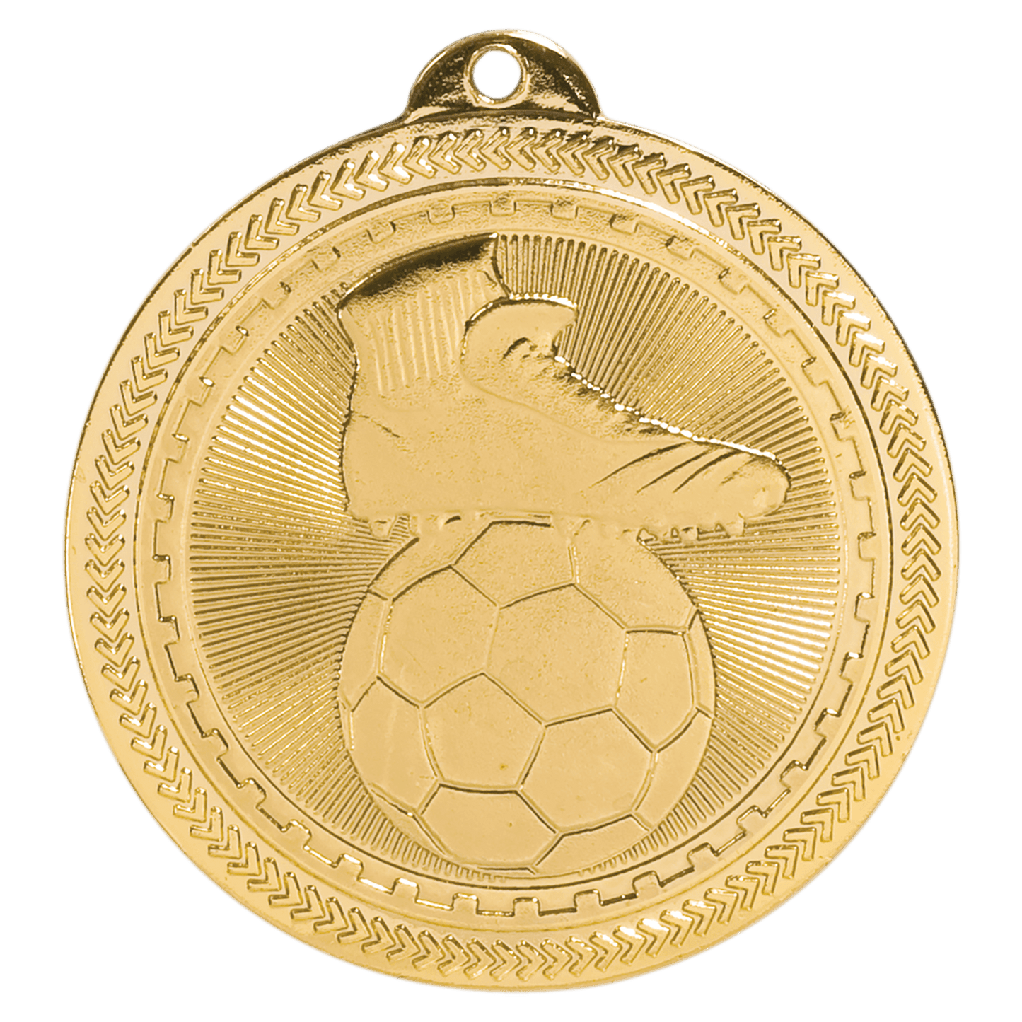 Bright Gold Soccer Engravable BriteLazer Medal - 2"
