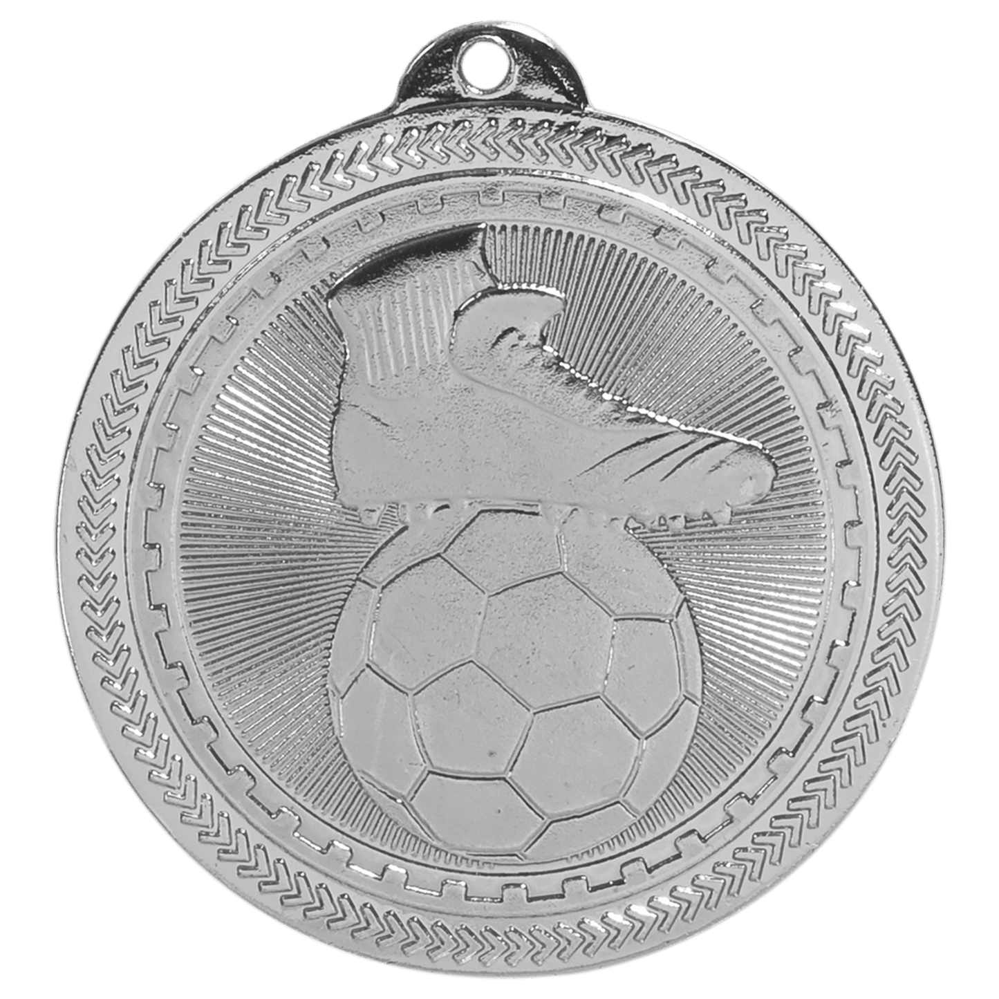Bright Silver Soccer Engravable BriteLazer Medal - 2"