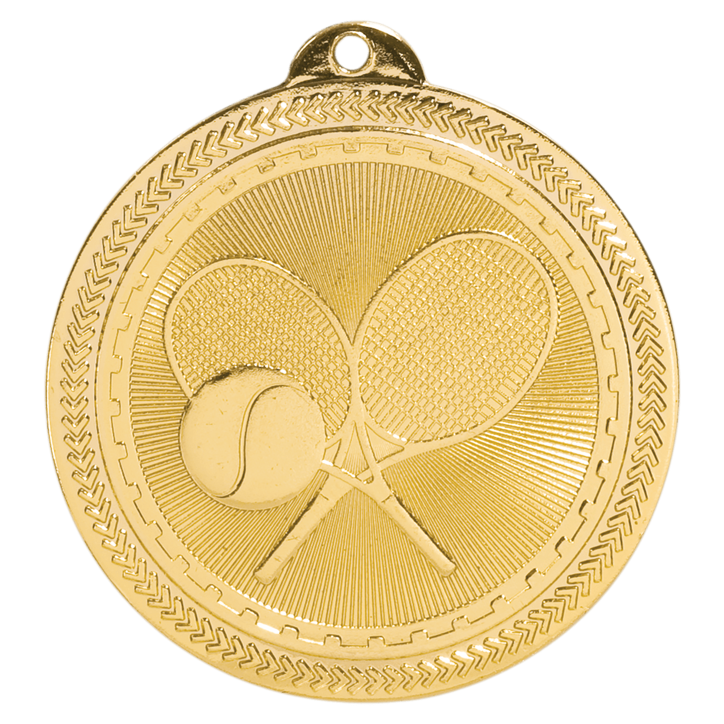 Bright Gold Tennis Engravable BriteLazer Medal - 2"