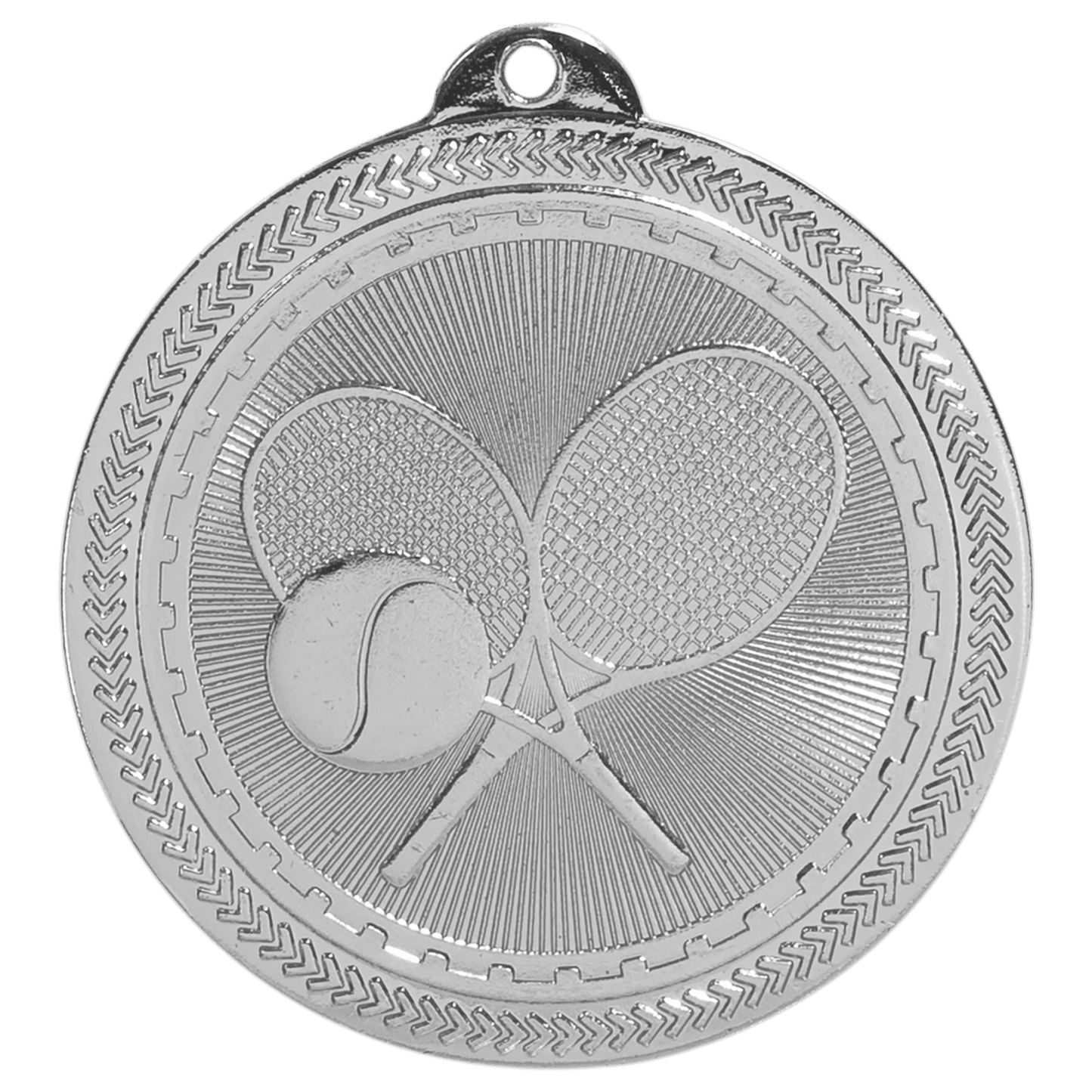 2" Bright Silver Tennis Laserable BriteLazer Medal
