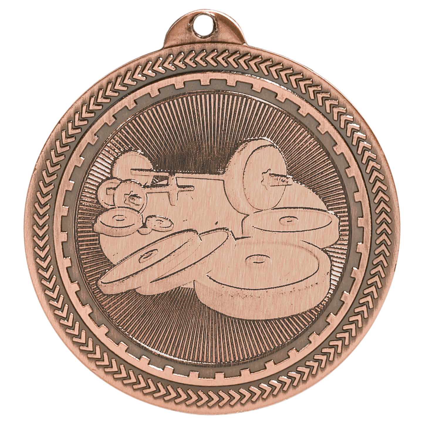 2" Antique Bronze Weightlifting Laserable BriteLazer Medal