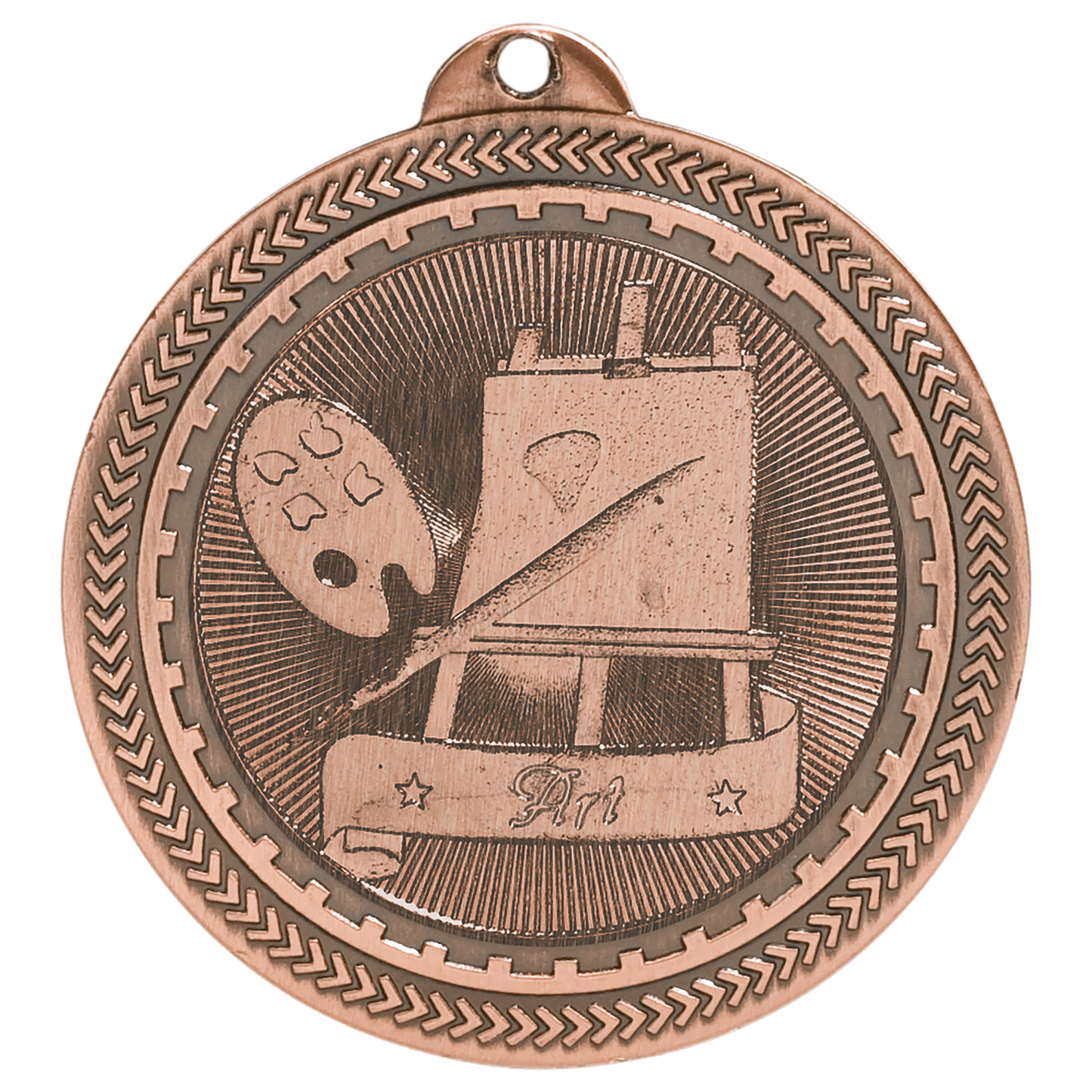 Antique Bronze Art Engravable BriteLazer Medal - 2"