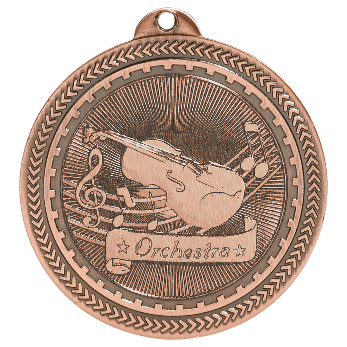 Antique Bronze Orchestra Engravable BriteLazer Medal - 2"