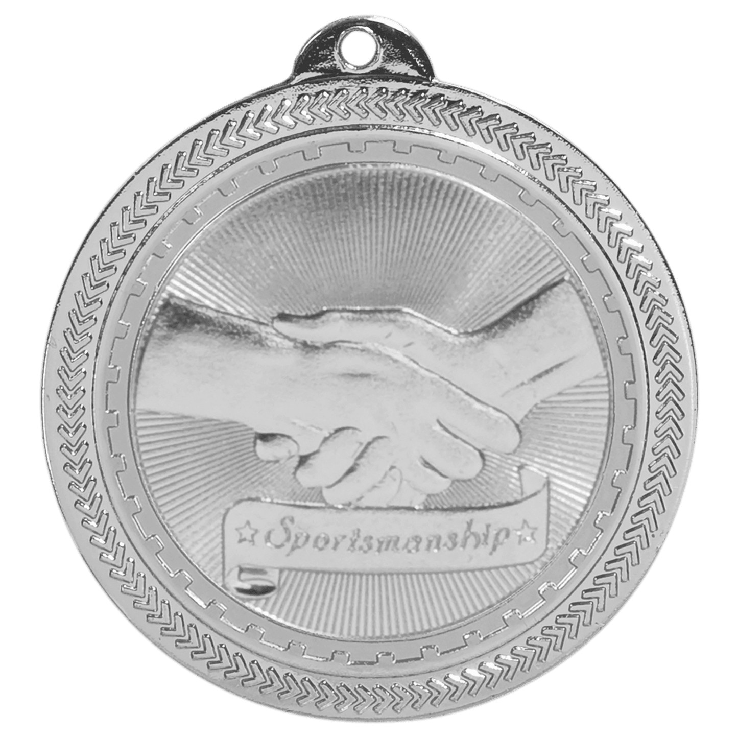 2" Bright Silver Sportsmanship Laserable BriteLazer Medal