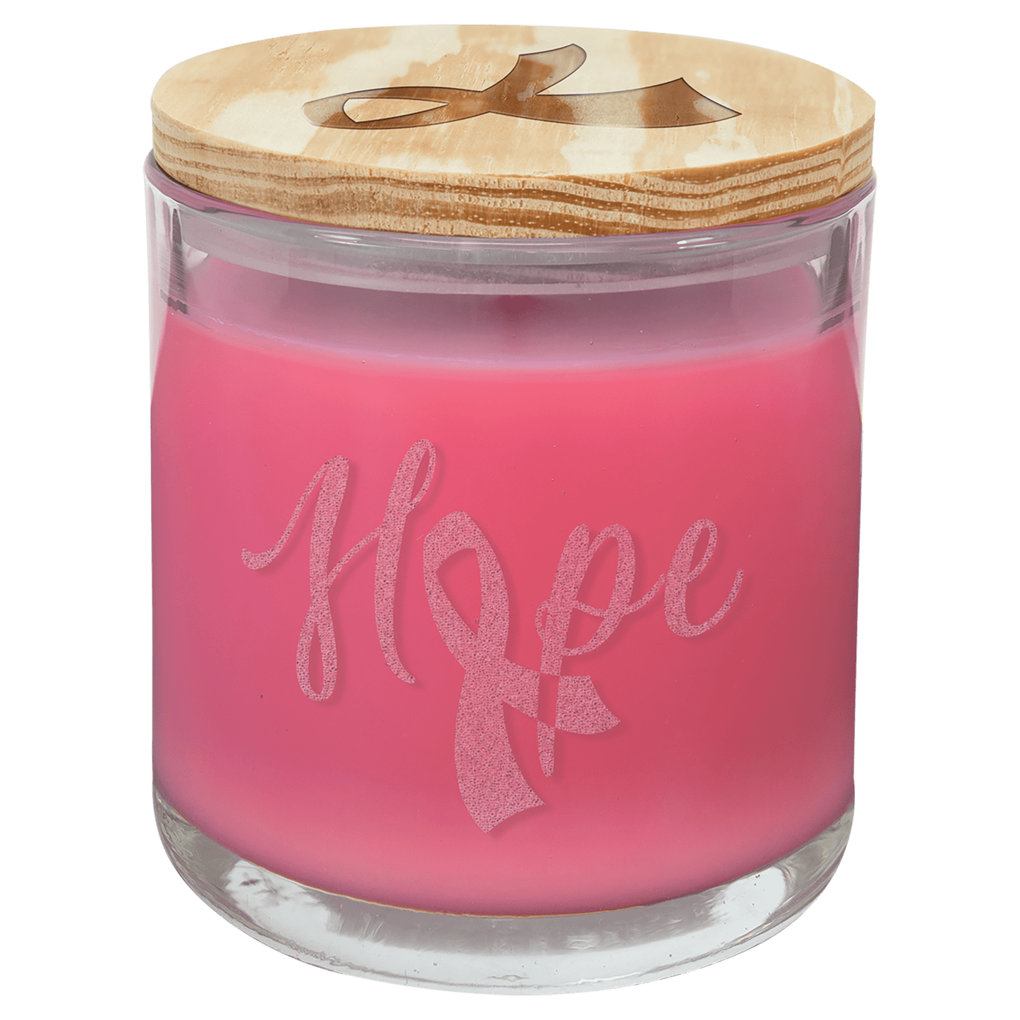 oz. Peony Rose Candle in a Glass Holder with Wood Lid - 14