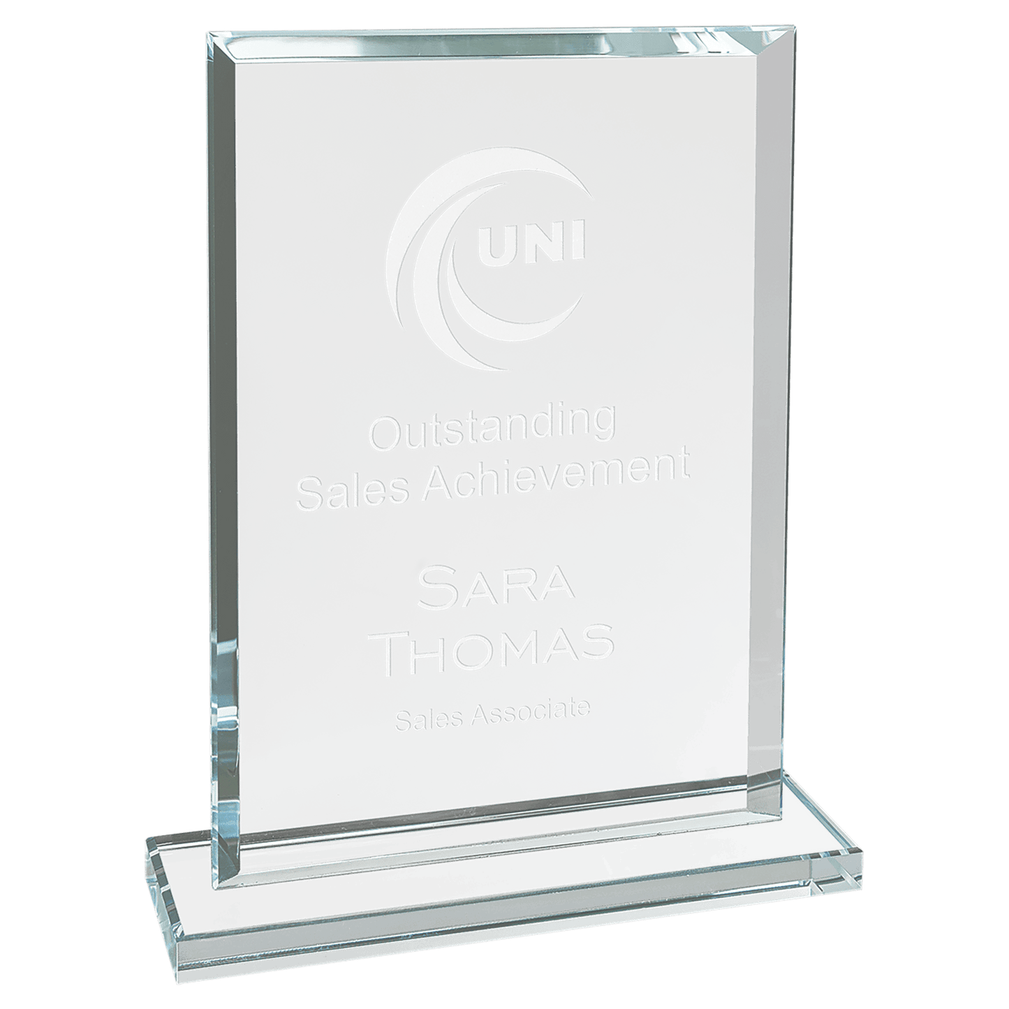 Rectangle Clear Glass Award - 7"