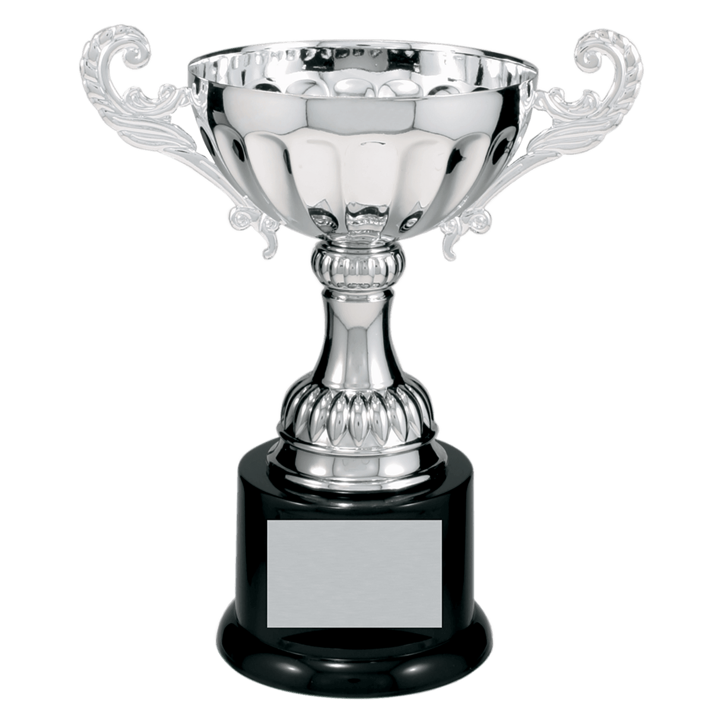 Silver Completed Metal Cup Trophy on Plastic Base - 7 1/2"