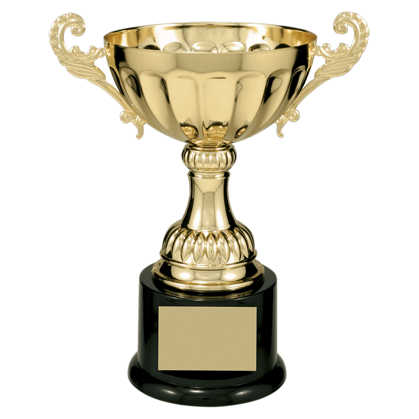 Gold Completed Metal Cup Trophy on Plastic Base - 8 1/2"