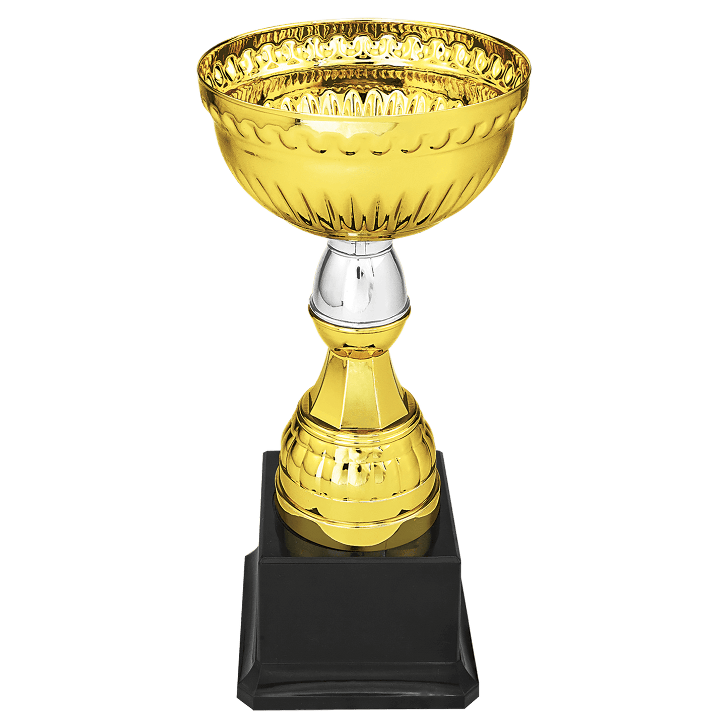 Gold & Silver Metal Cup with Plastic Stem and Base - 8"
