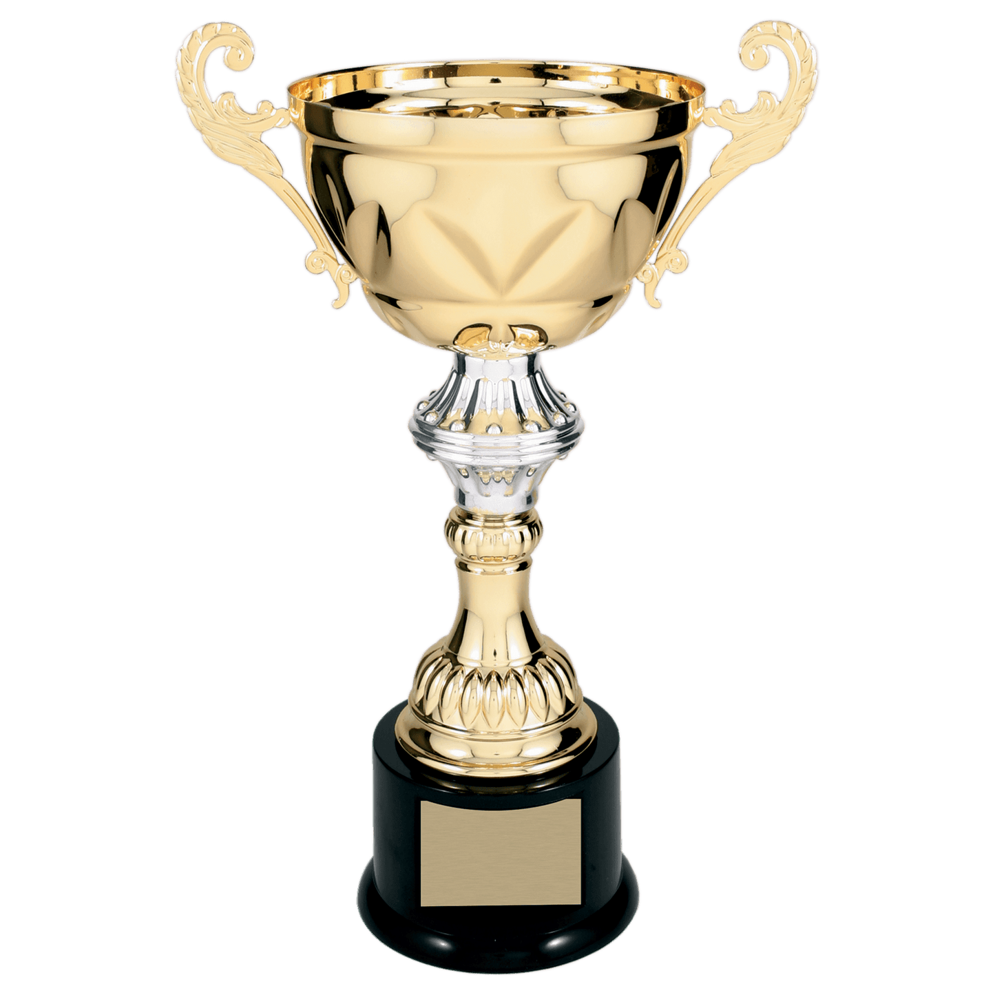 Gold Completed Metal Cup Trophy on Plastic Base - 13"