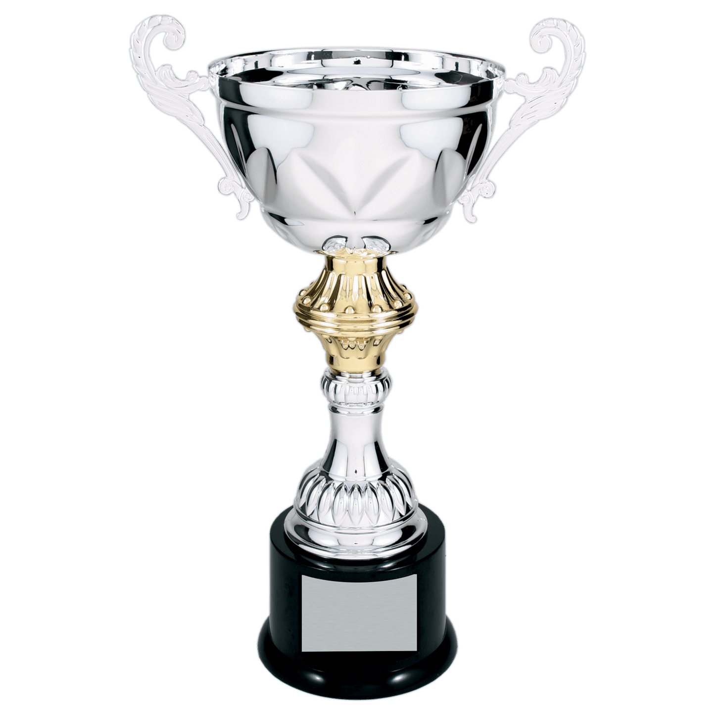 Silver Completed Metal Cup Trophy on Plastic Base - 13"