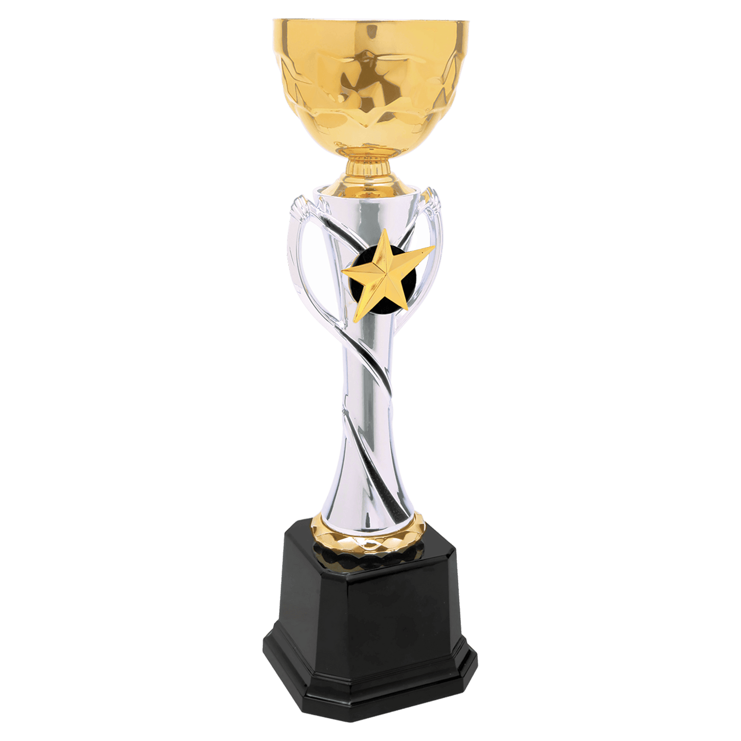 Silver/Gold Completed Metal Cup Trophy - 12 1/4"