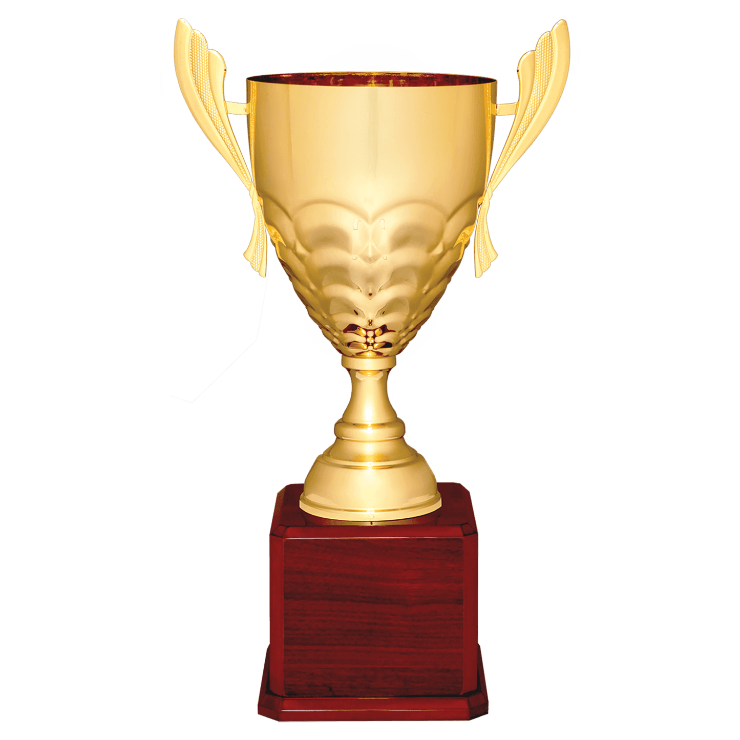 23 1/2" Gold Completed Metal Cup Trophy on Rosewood Royal Piano Finish Base