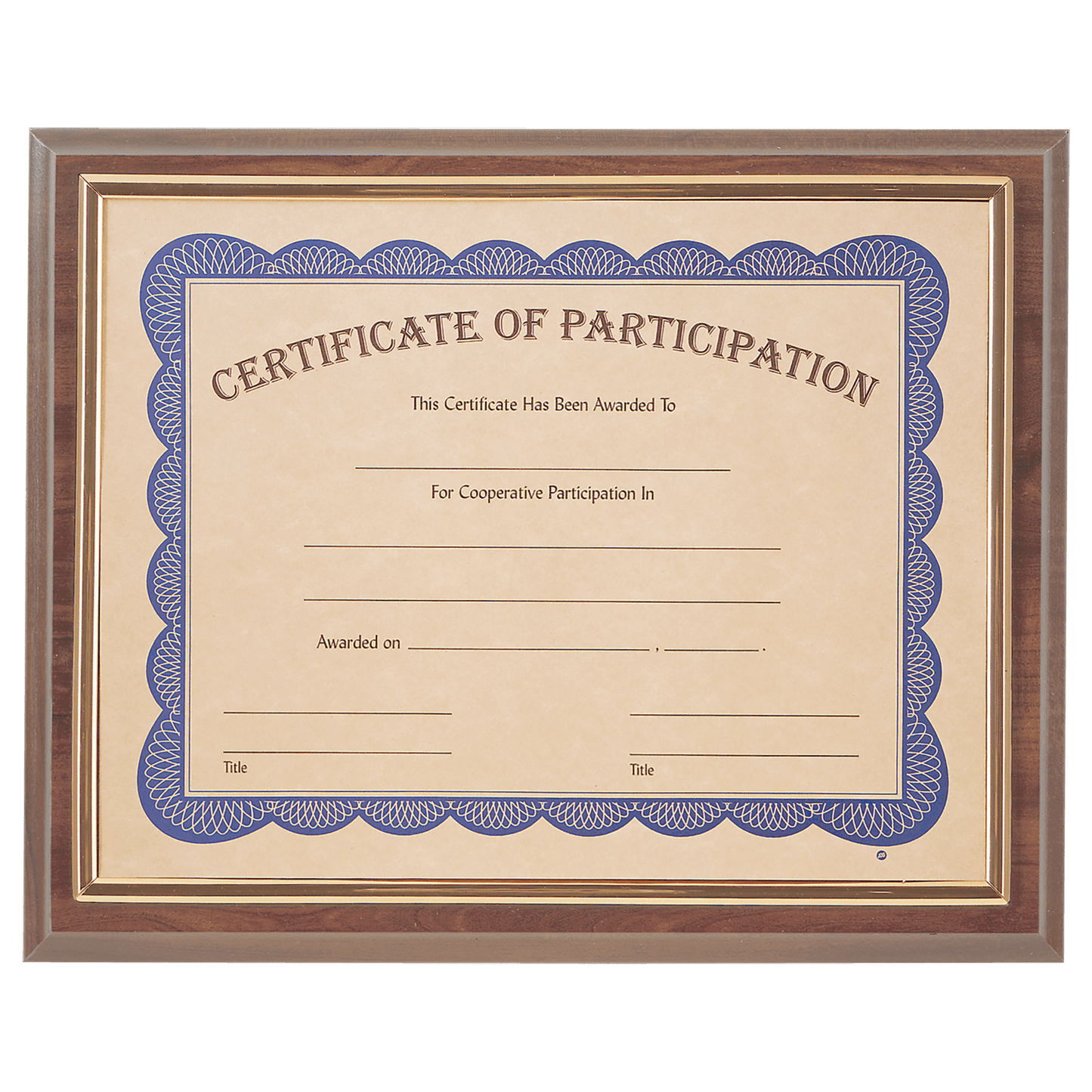 Cherry Finish Slide-in Plaque w/ 8 1/2" x 11" Frame - 13" x 10 1/2"