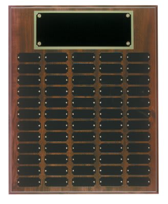 Cherry Finish Completed Perpetual Plaque with 60 Plates - 16" x 20"