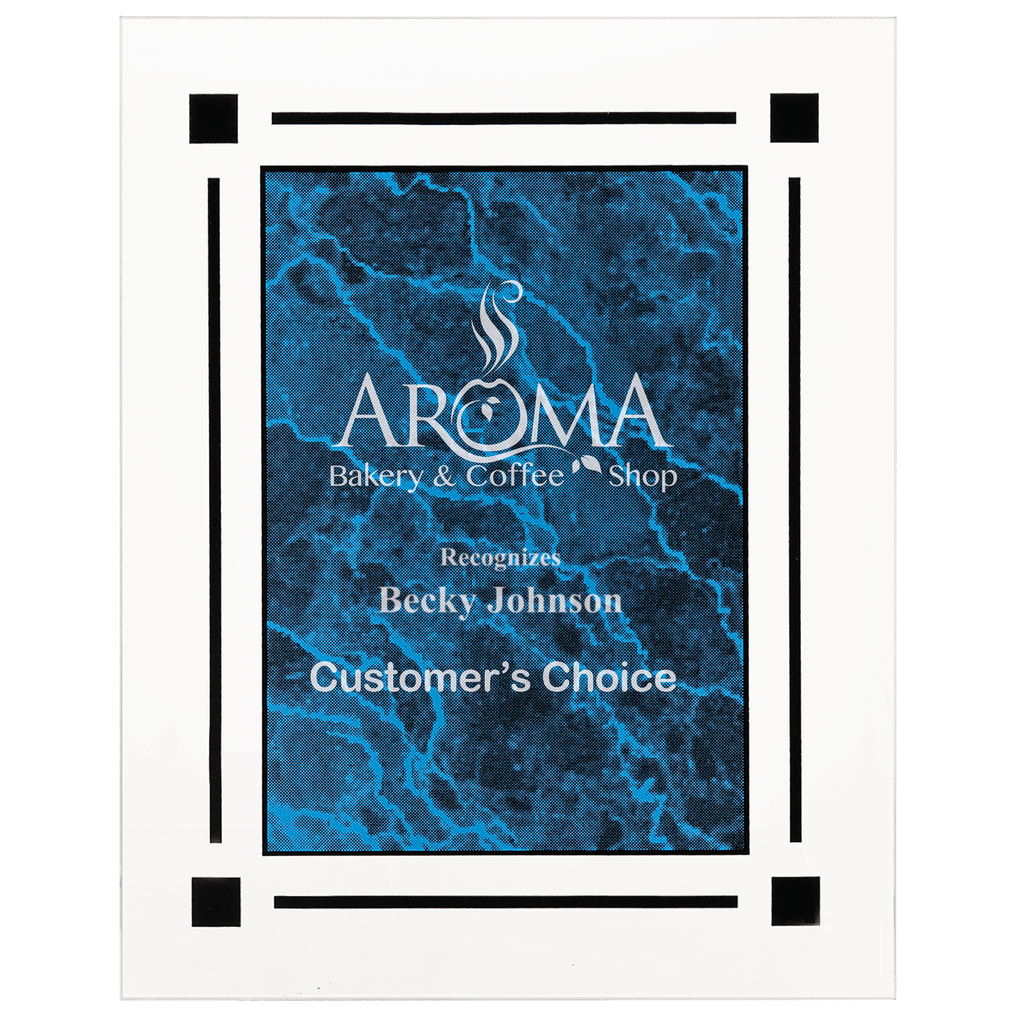 Blue Marble Acrylic Clear Plaq - 8" x 10"