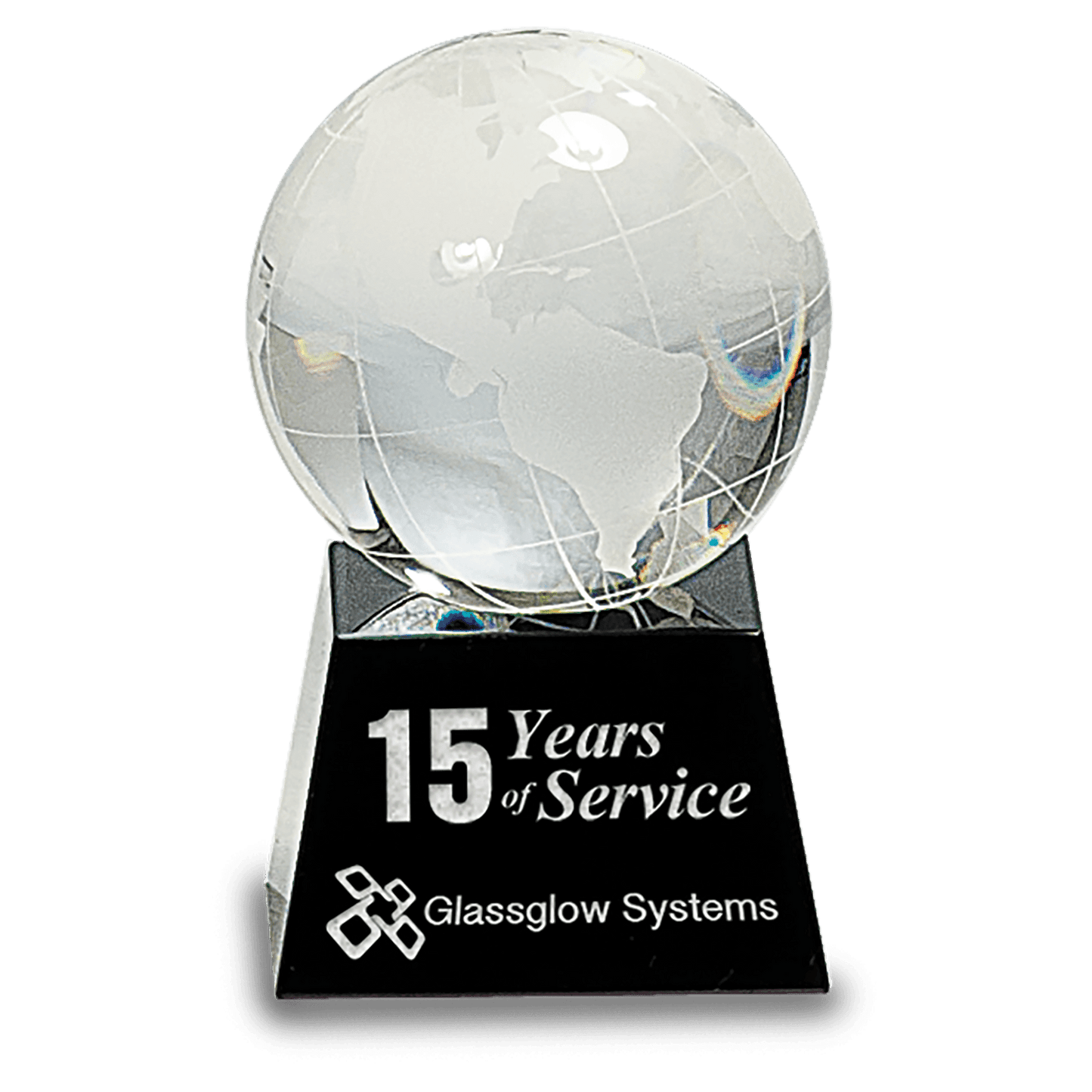 Crystal Globe on Black Base - 3"