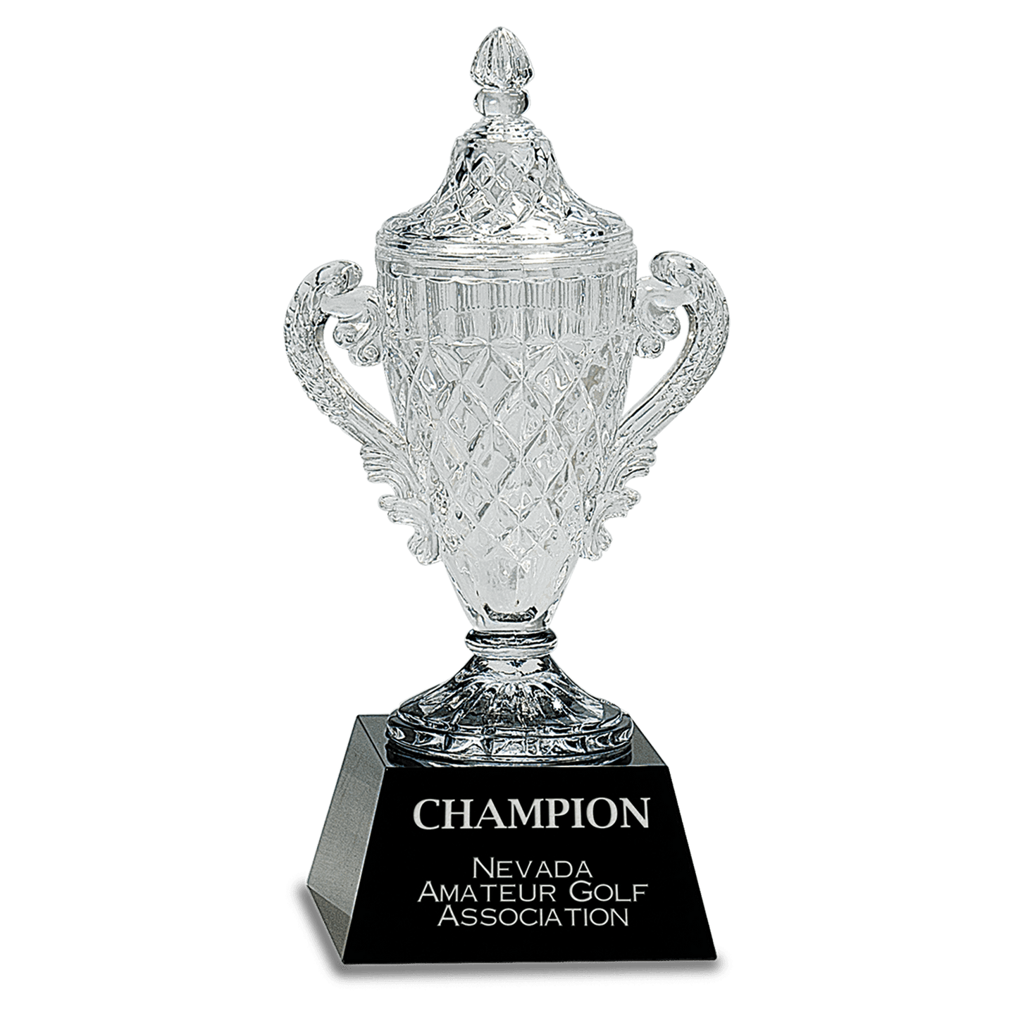 Crystal Cup on Black Pedestal Base - 10 3/4"