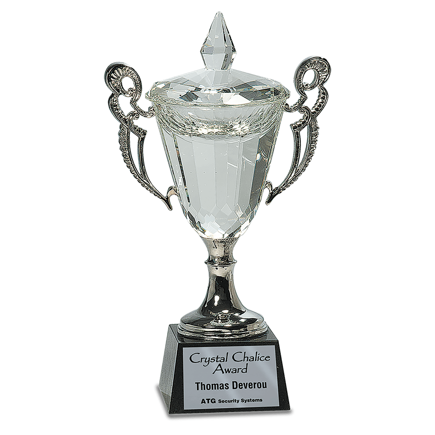 Crystal Cup with Silver Handles and Stem - 11 1/4"