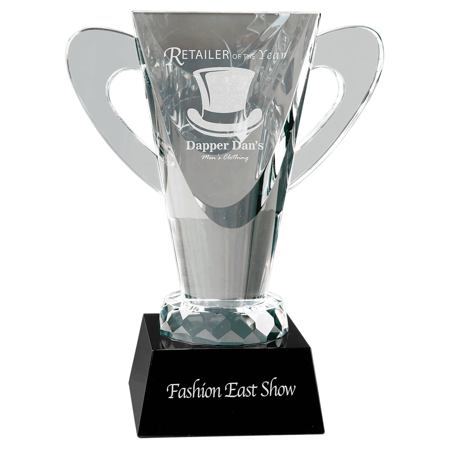 Crystal Cup on Black Pedestal Base - 7 3/4"