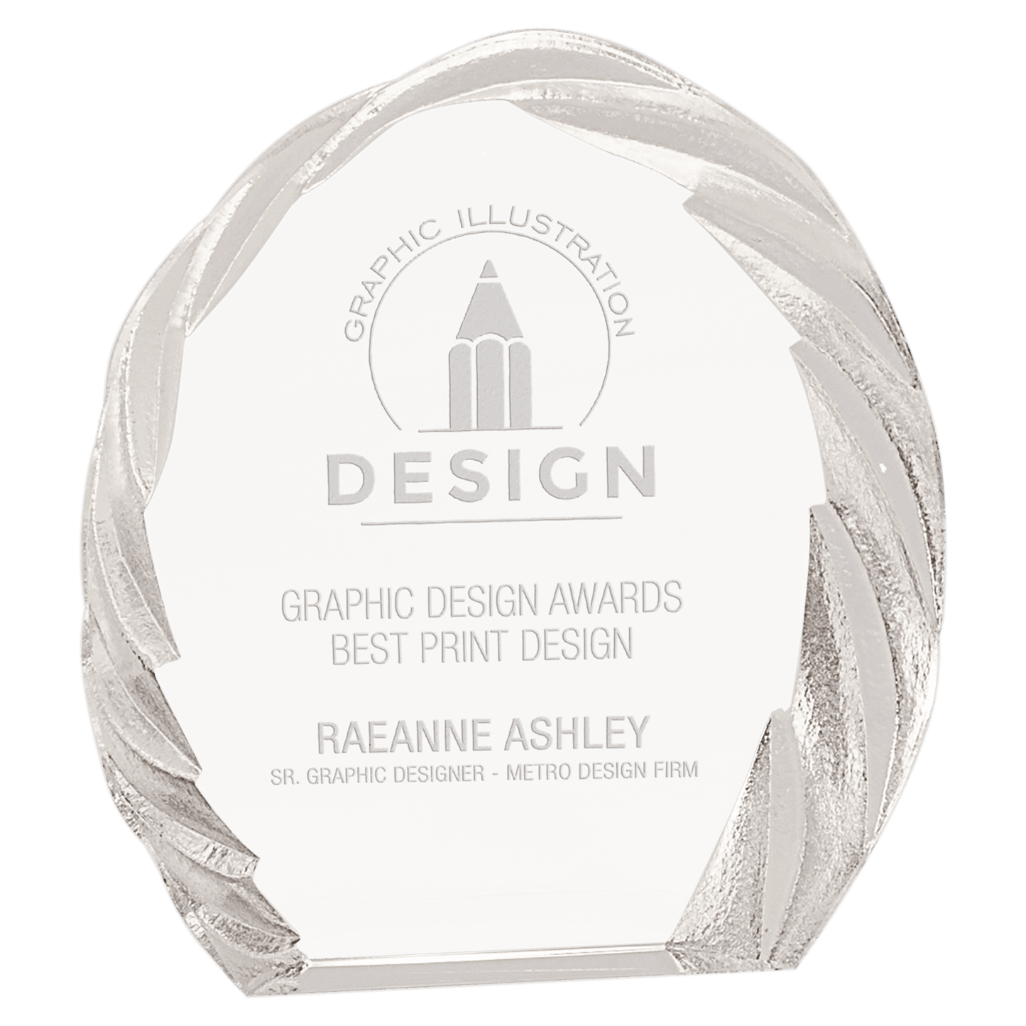 Oval Crystal with Decorative Edge - 6"