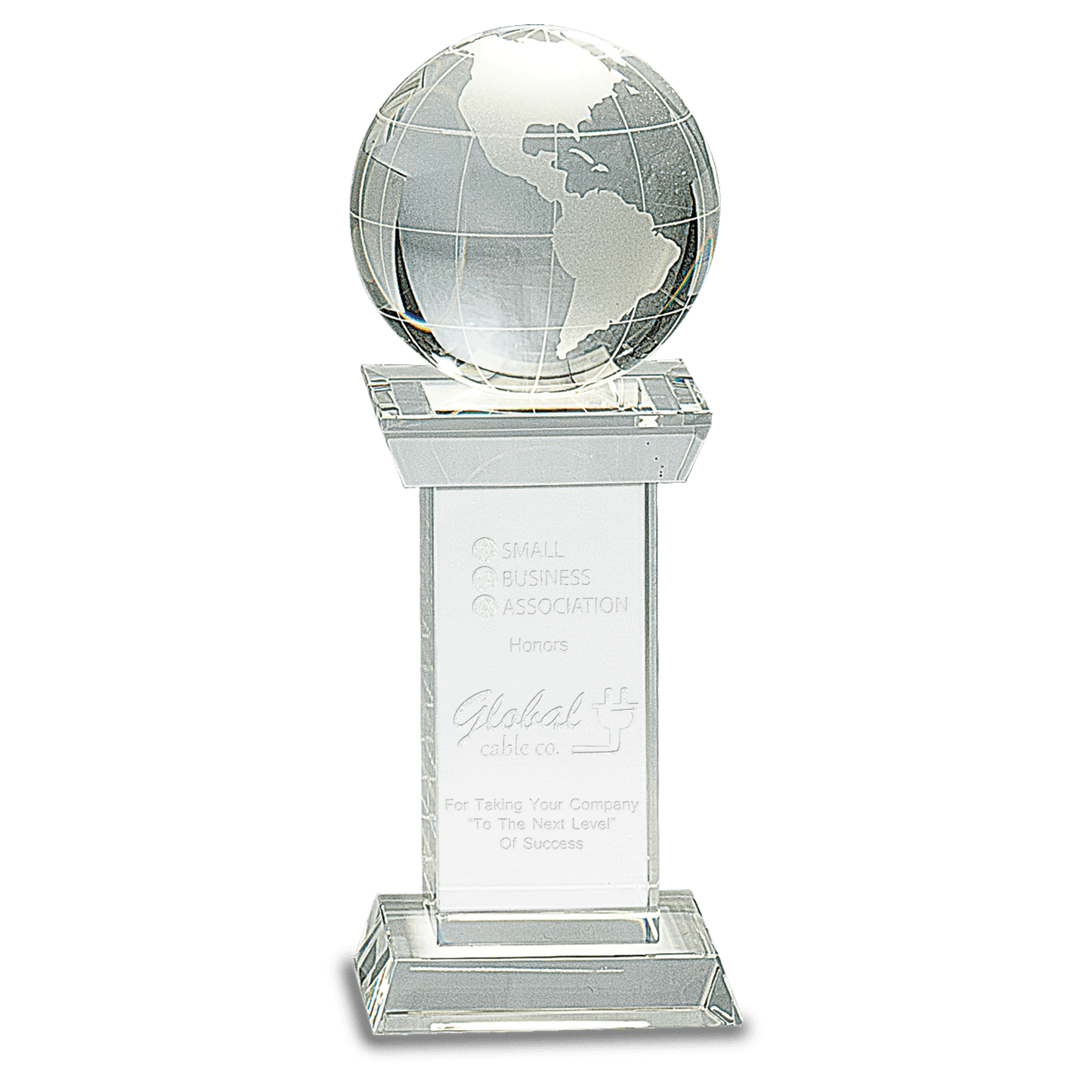 Crystal Globe on Clear Tower - 8"