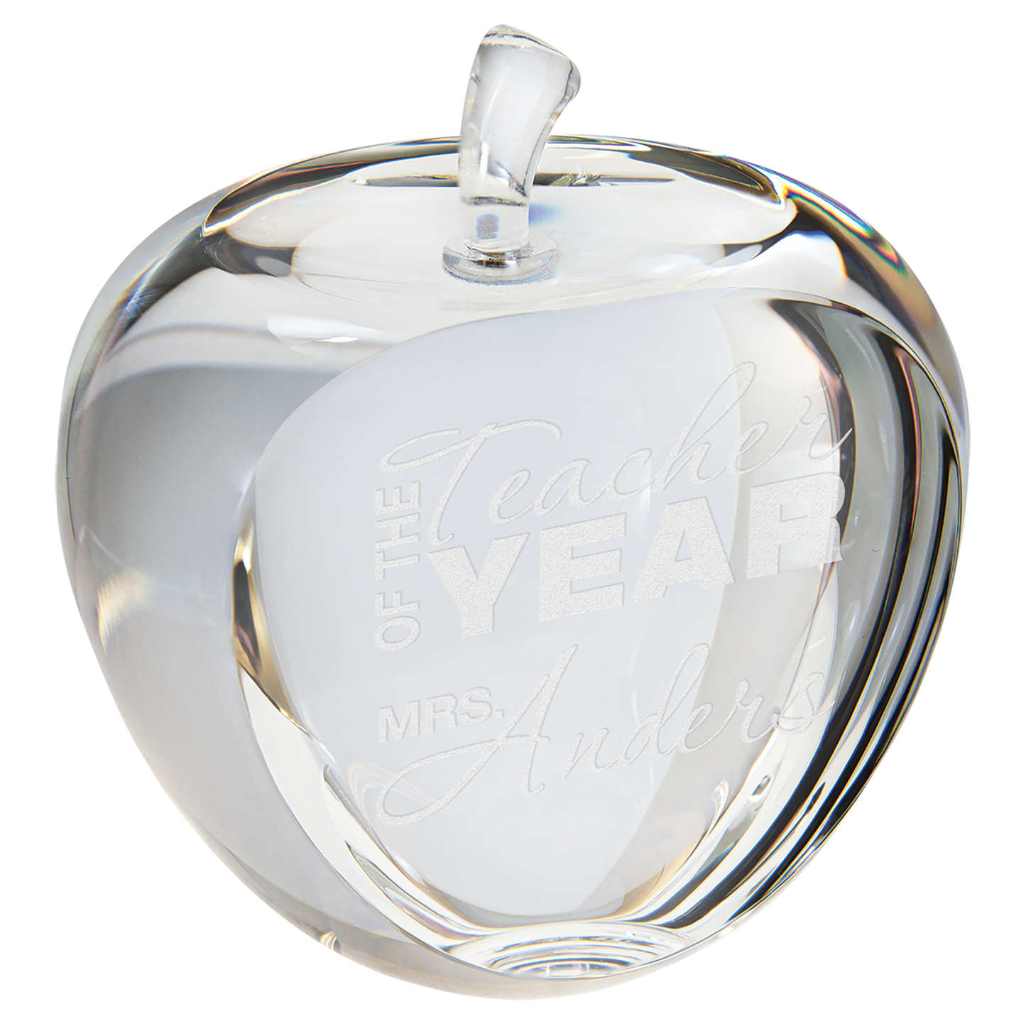 Crystal Apple with Flat Face - 3 3/4"
