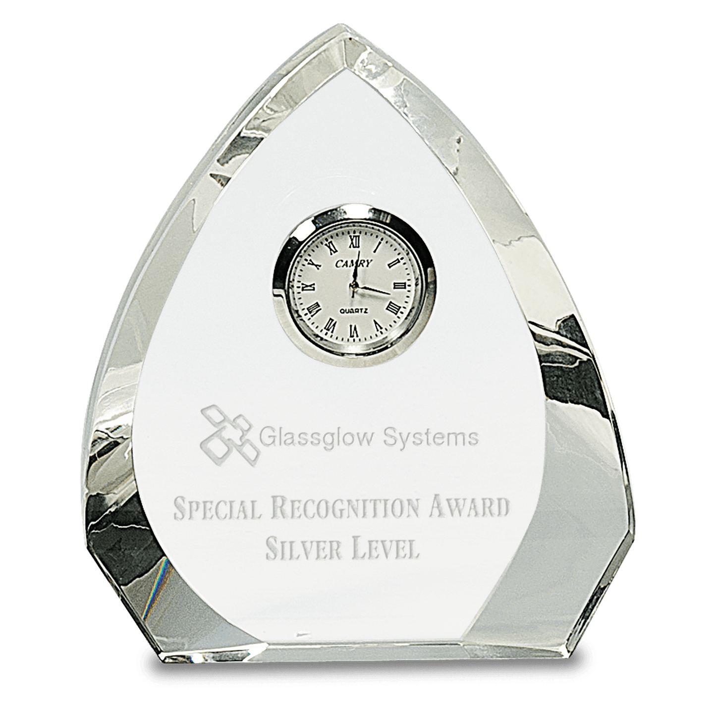 Clear Crystal Arch with Clock - 5 1/2"