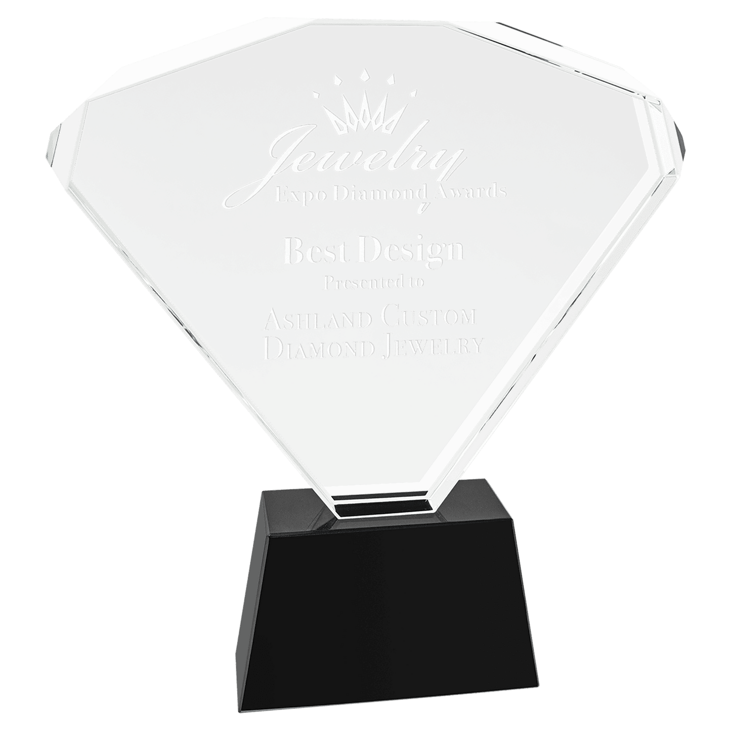 Crystal Fan with Black Base - 8 3/4"