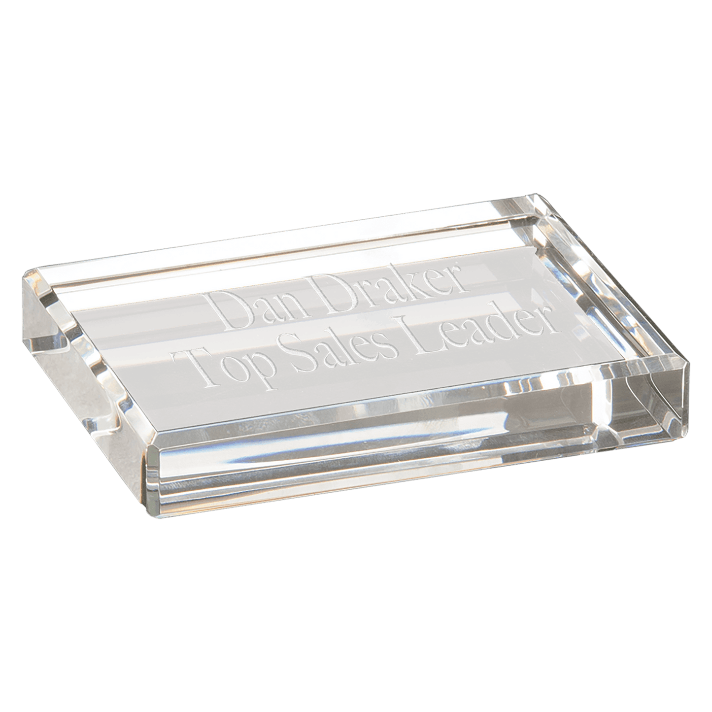 Crystal Rectangle Paperweight - 4" x 3"