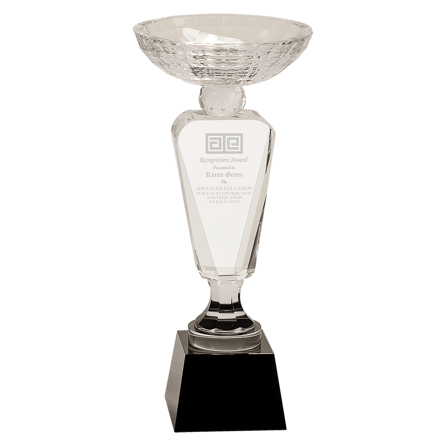 Clear Crystal Cup with Black Pedestal Base - 12"