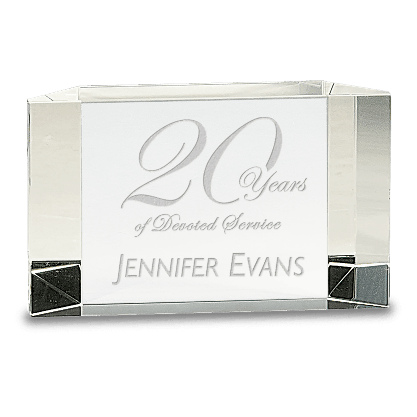 Clear Crystal Facet Block - 5" x 3"