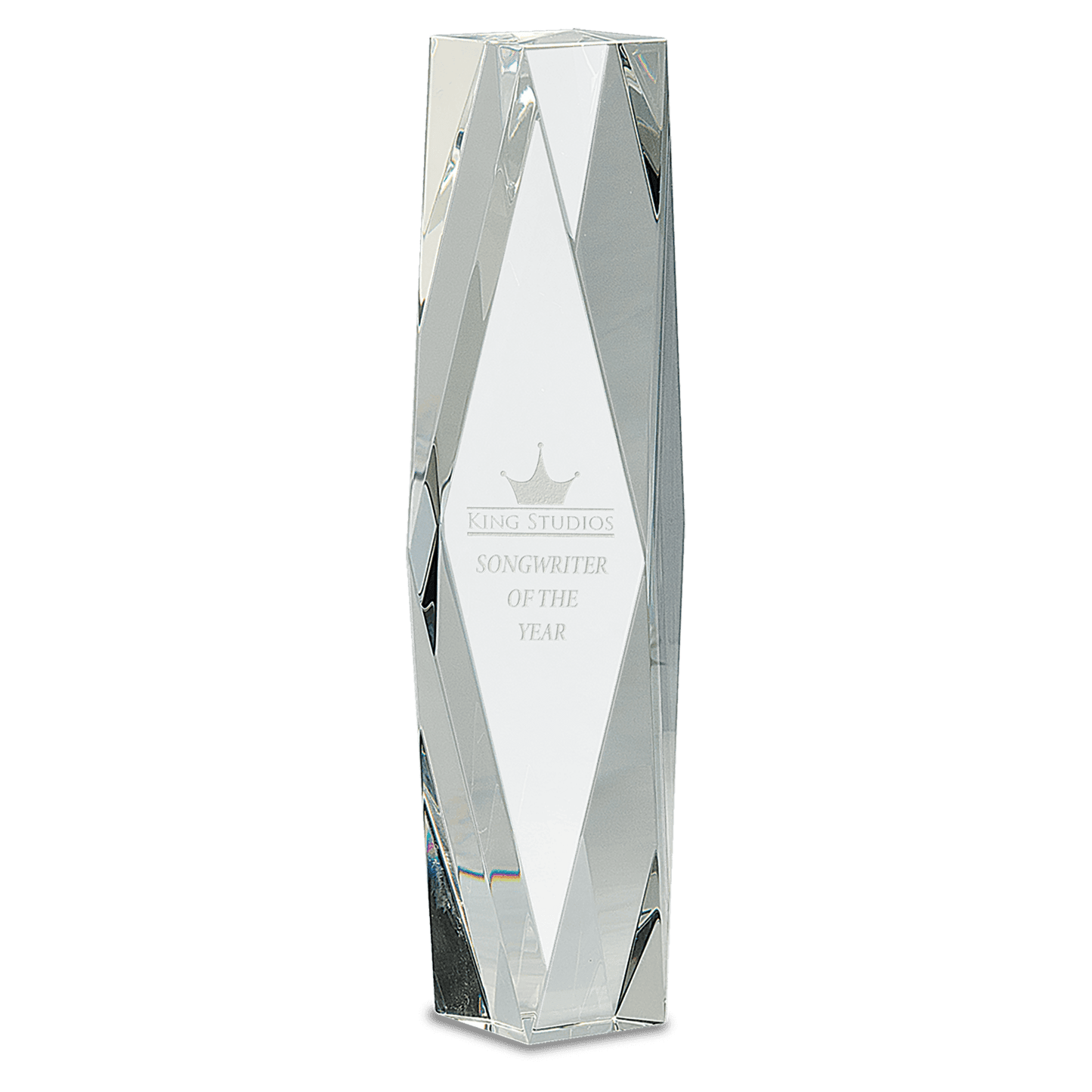 Clear Crystal Facet Tower - 12"