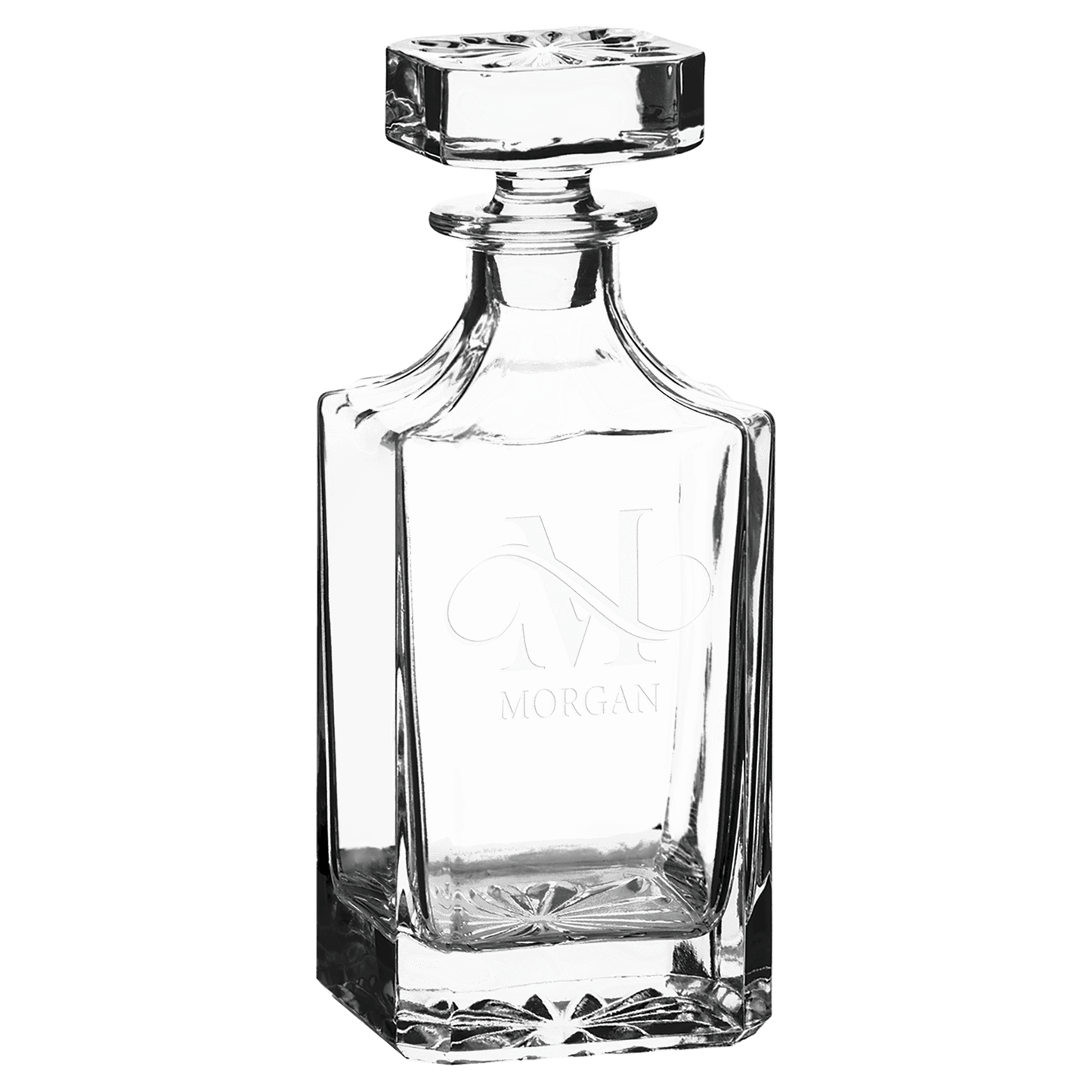 Polar Camel 750 mL Square Glass Decanter in Black Gift Box with Printed Paper Sleeve