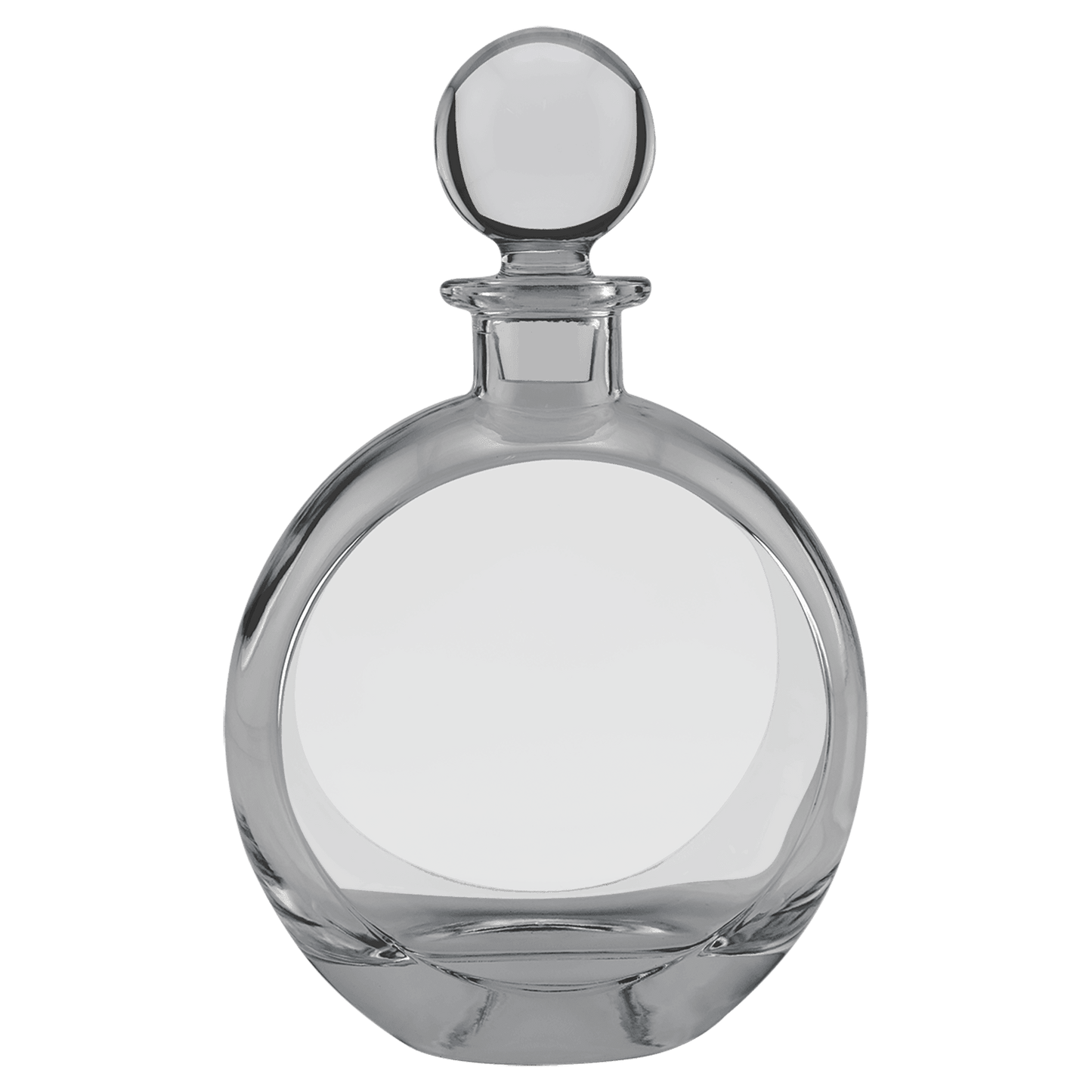 Polar Camel 750 mL Flat Round Glass Decanter in Black Gift Box with Printed Paper Sleeve