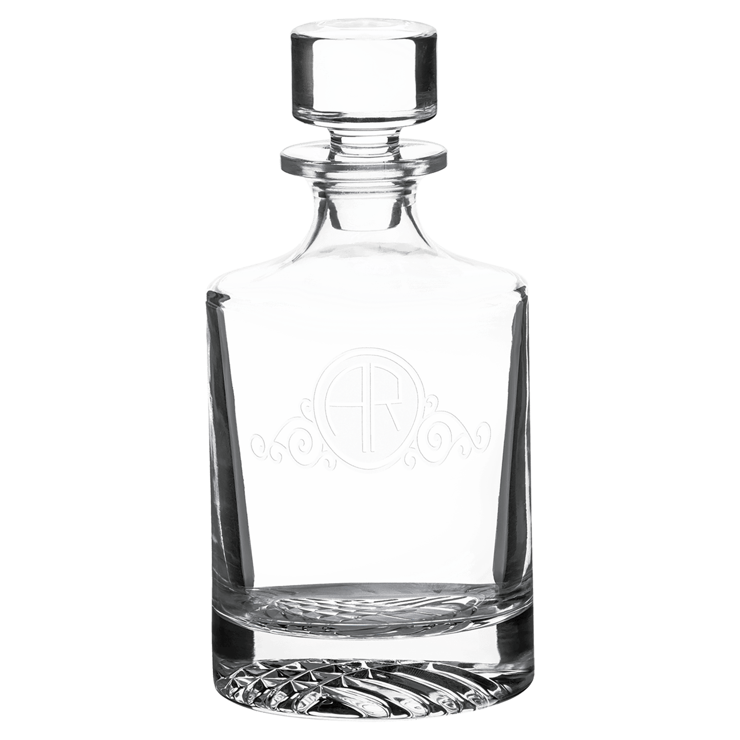 Polar Camel 850 mL Round Glass Decanter in Black Gift Box with Printed Paper Sleeve