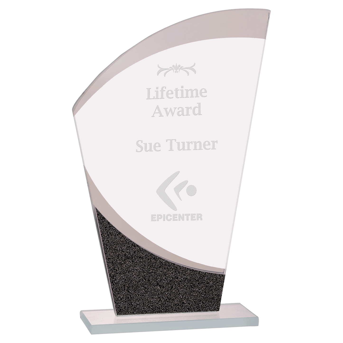 Wave Designer Glass Award - 7 1/4"