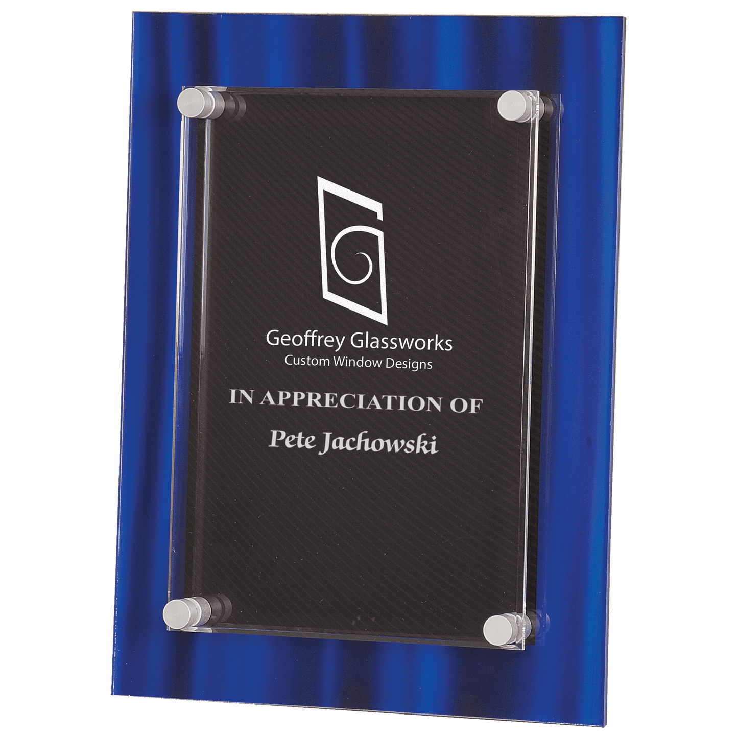 Blue Velvet Stand-Off Acrylic Plaque - 9" x 12"
