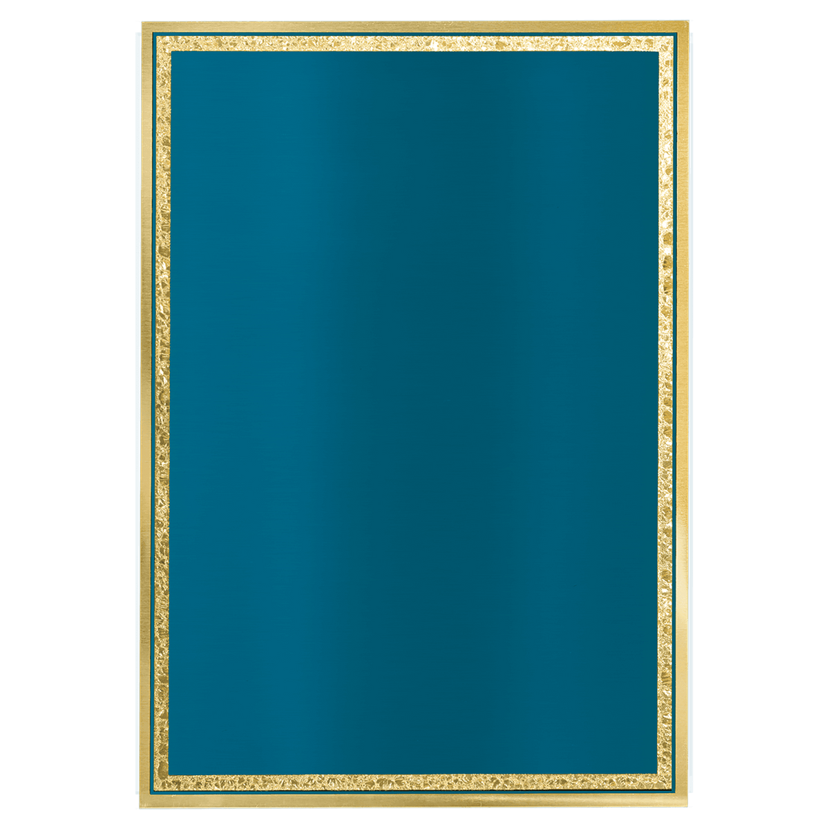 5" x 7" Royal Blue/Gold Brass Plated Steel Florentine Plaque Plate