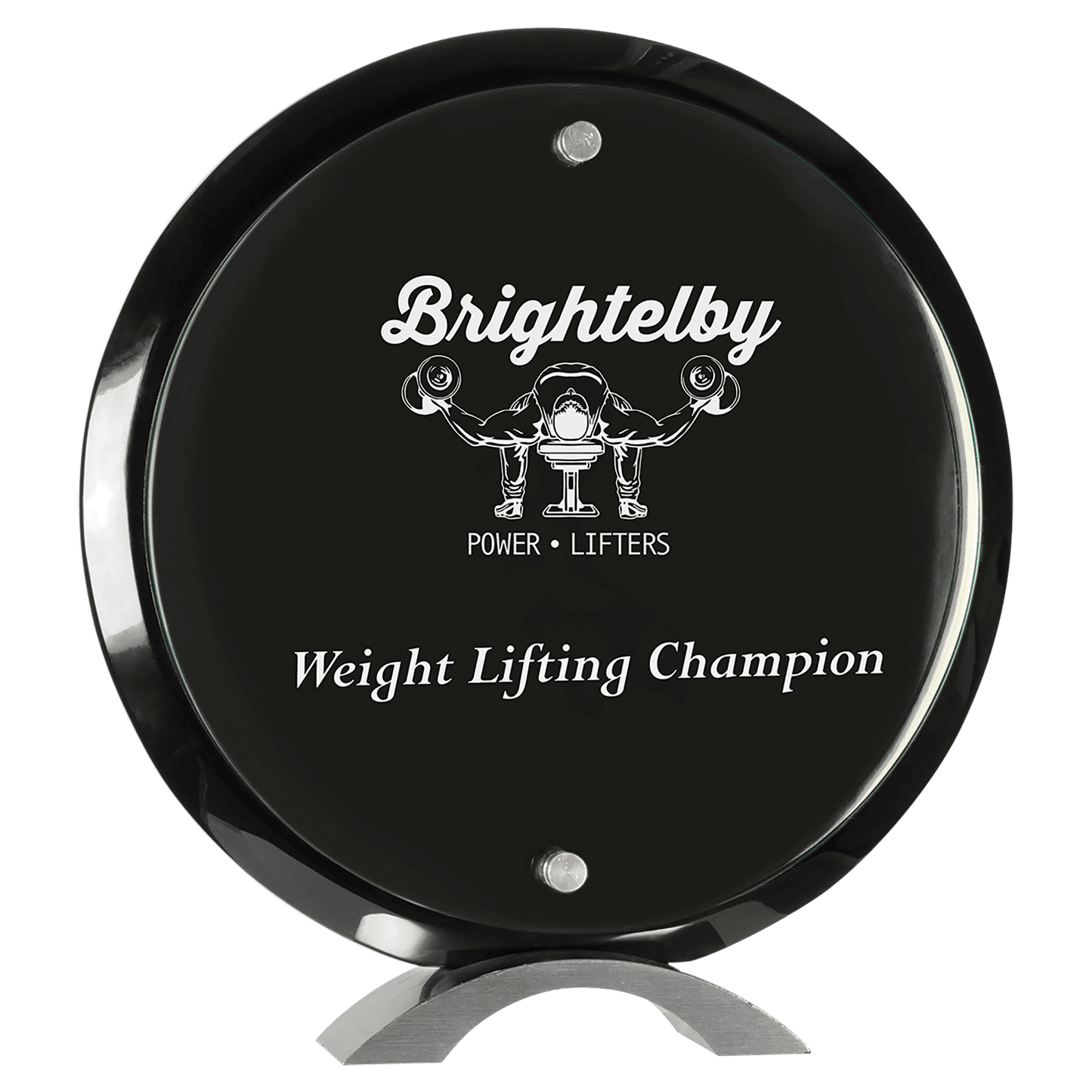 Round Black Piano Finish Floating Acrylic Standup - 10"
