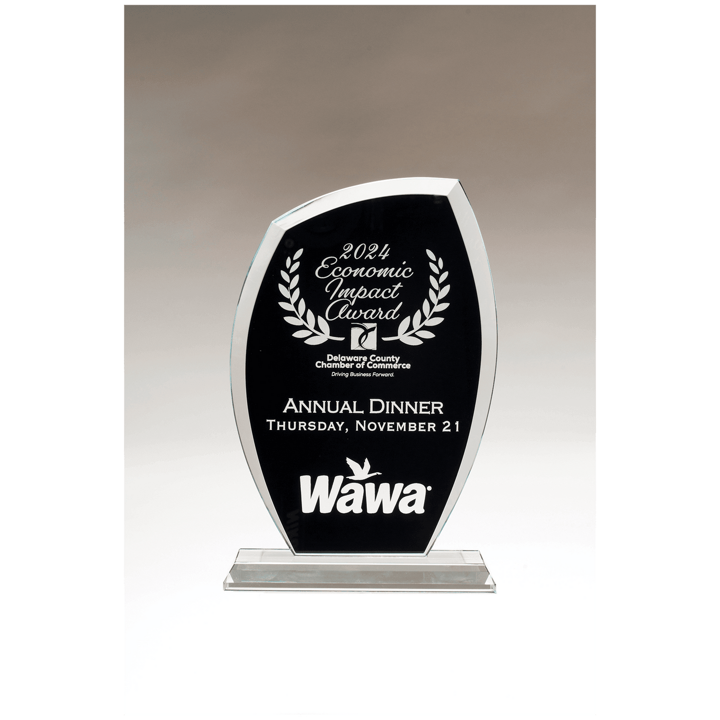 5" x 7 1/2" Tidal Series Clear Glass with Black Painted Background