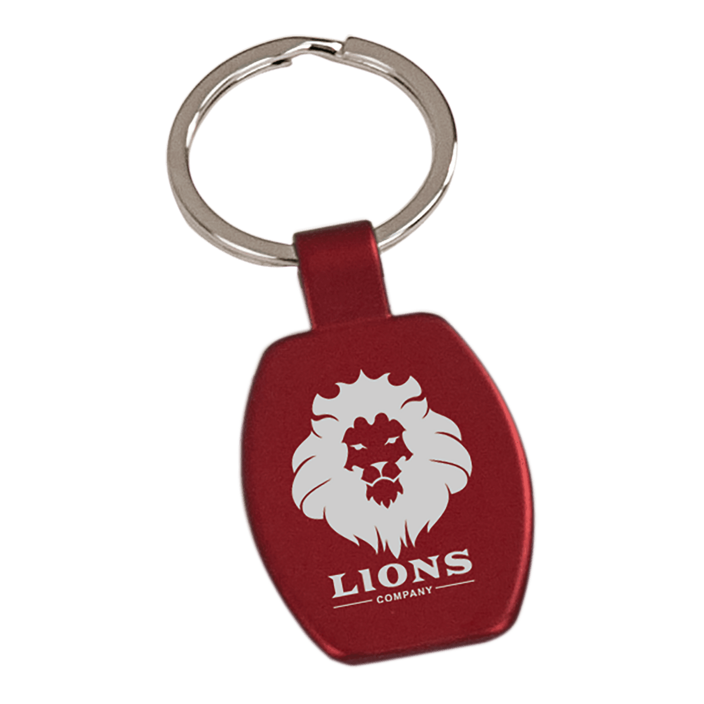 Red Engravable Rectangle Keychain - 1 5/8"